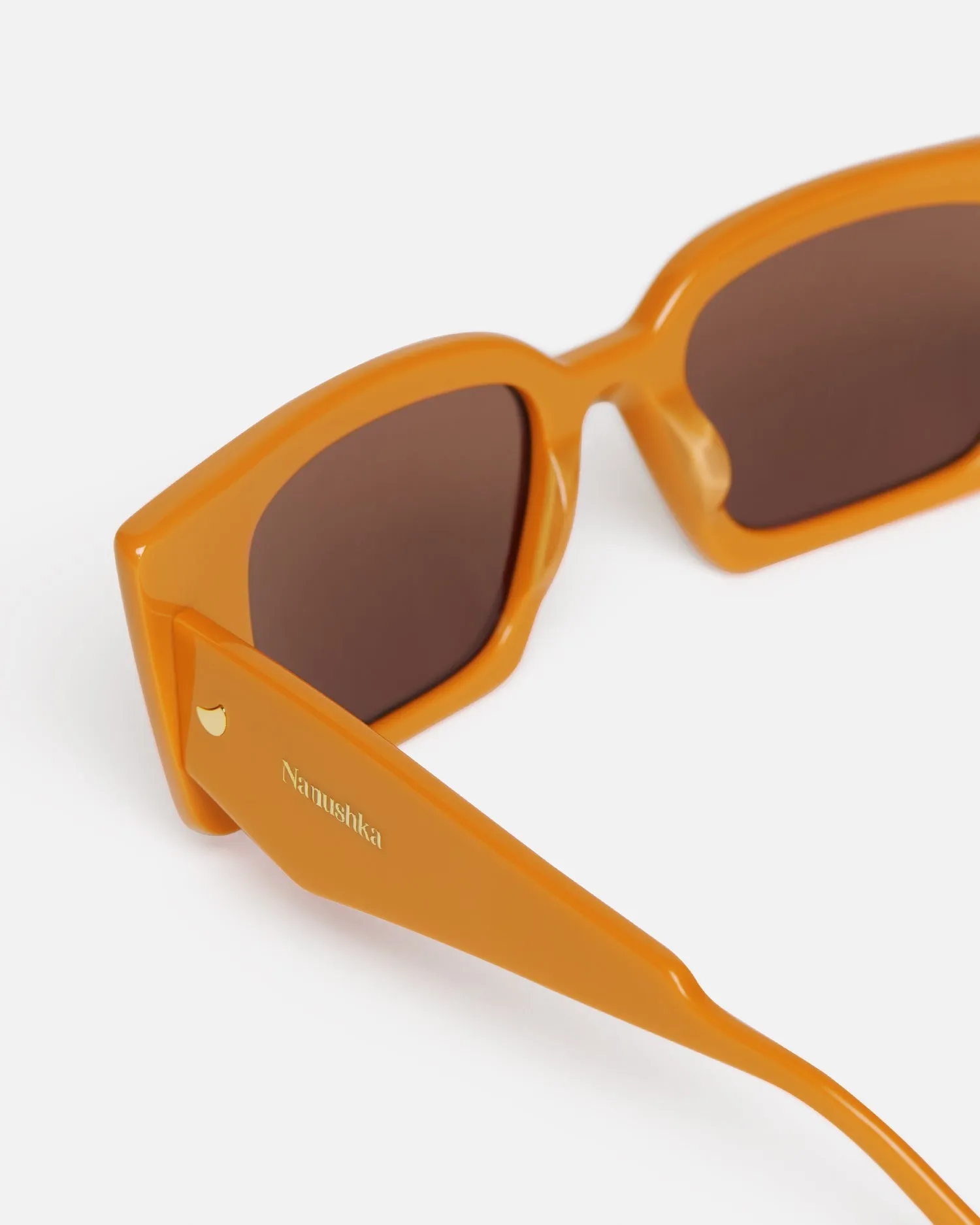 Carmel - Bio-Plastic Rectangle-Frame Sunglasses - Burnt Orange sold by Nanushka product image thumbnail 3