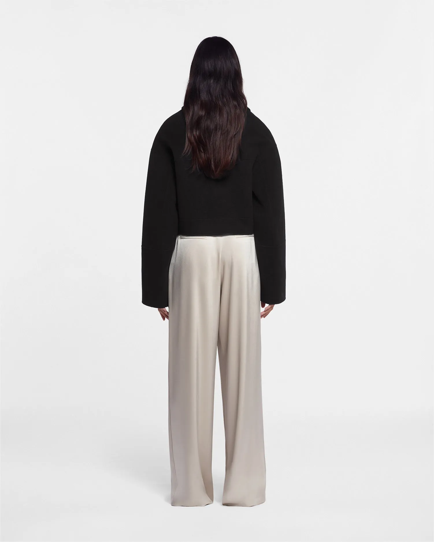 Kalare - Double Wool And Silk Blend Jacket - Black sold by Nanushka product image thumbnail 2