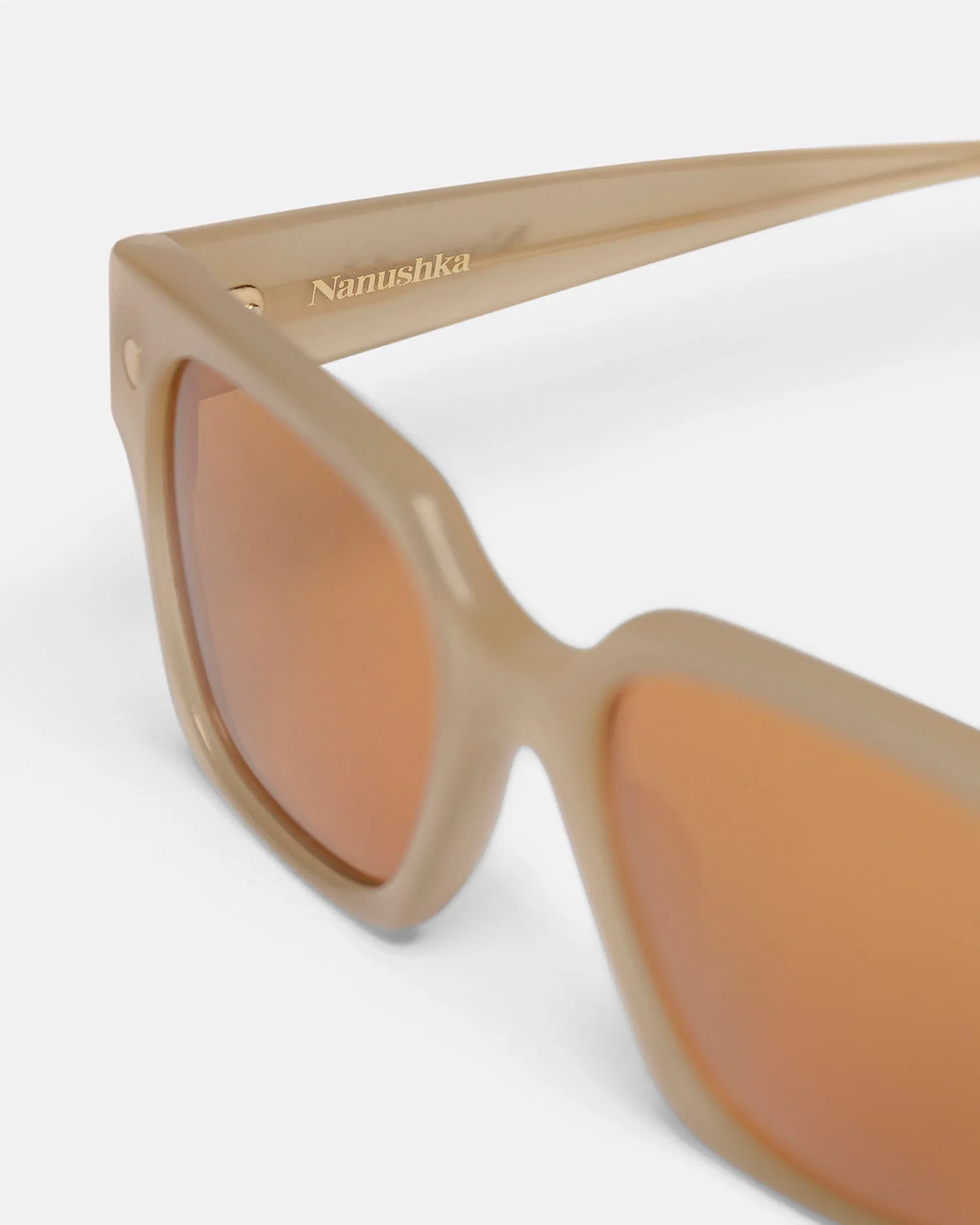 Shae - Bio-Plastic Oversized Sunglasses - Sand sold by Nanushka product image thumbnail 3