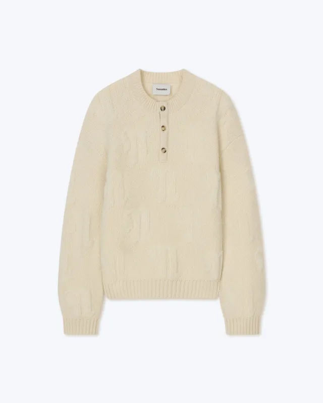 Figo - Sale Fleece Knit Sweater - Ecru sold by Nanushka