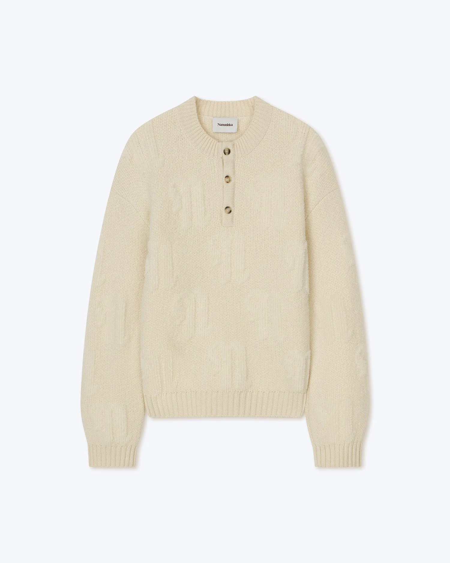 Figo - Sale Fleece Knit Sweater - Ecru sold by Nanushka