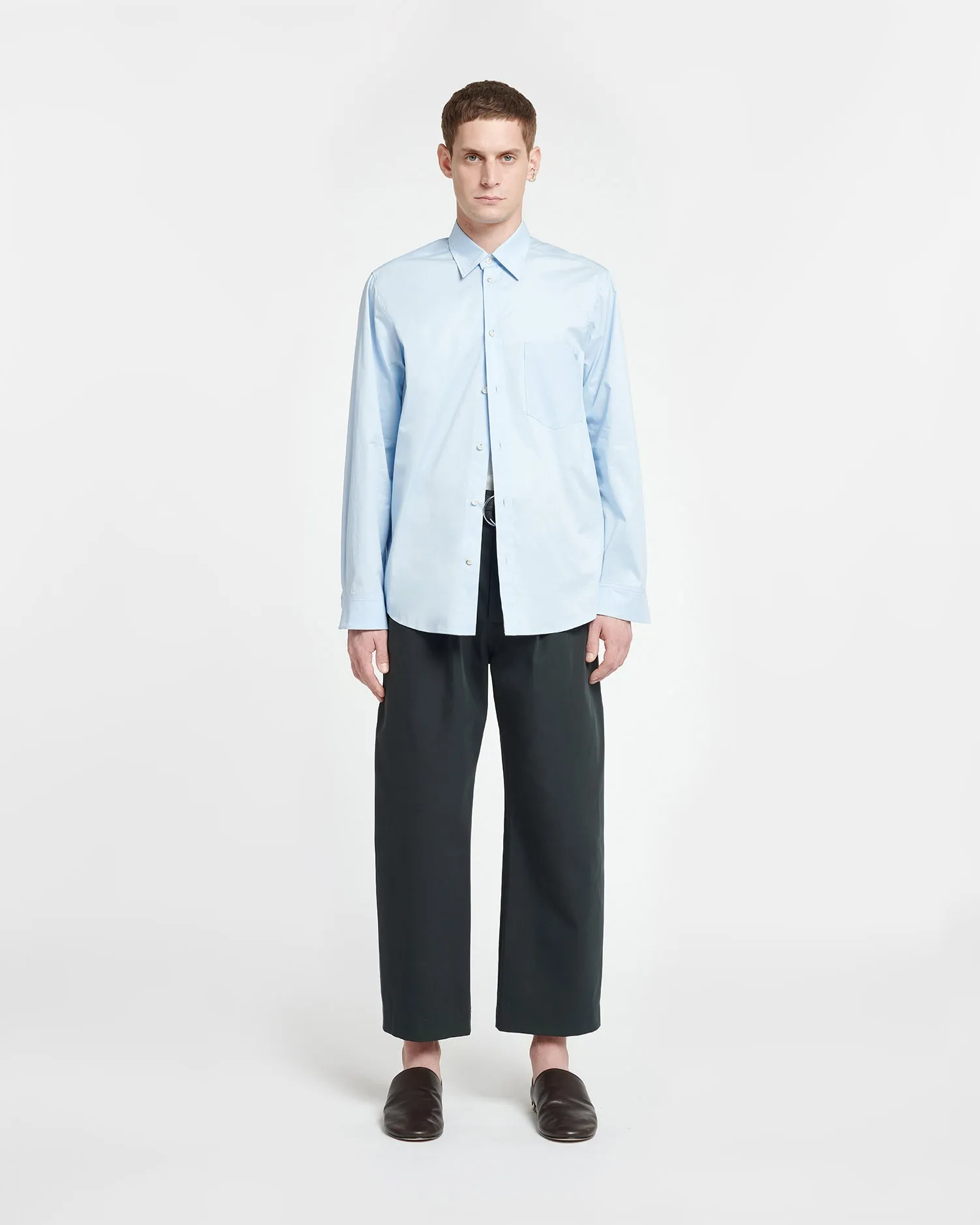 Kaleb - Upcycled Light Poplin Shirt - Sky Blue sold by Nanushka product image thumbnail 2