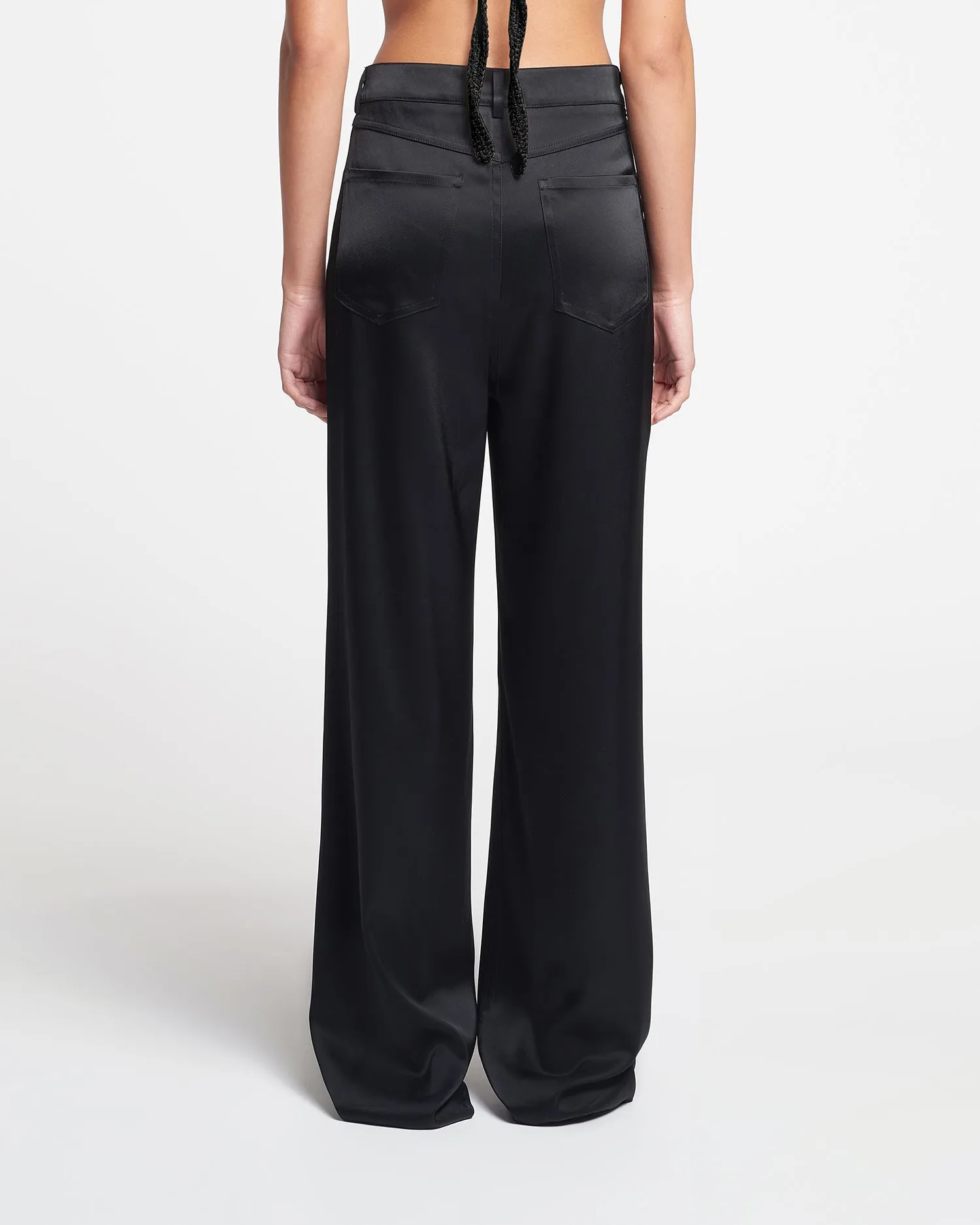 Josine - Slip Satin Baggy Pants - Black sold by Nanushka product image thumbnail 4