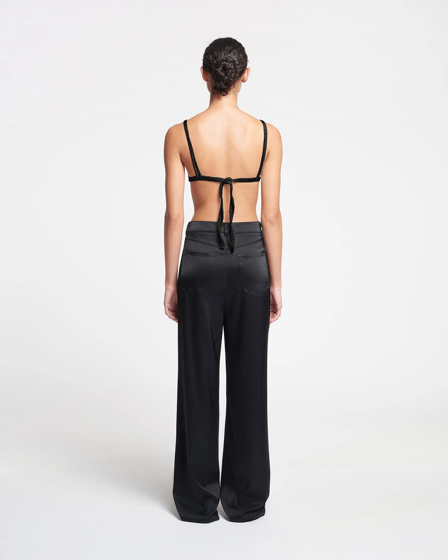 Josine - Slip Satin Baggy Pants - Black sold by Nanushka product image thumbnail 2