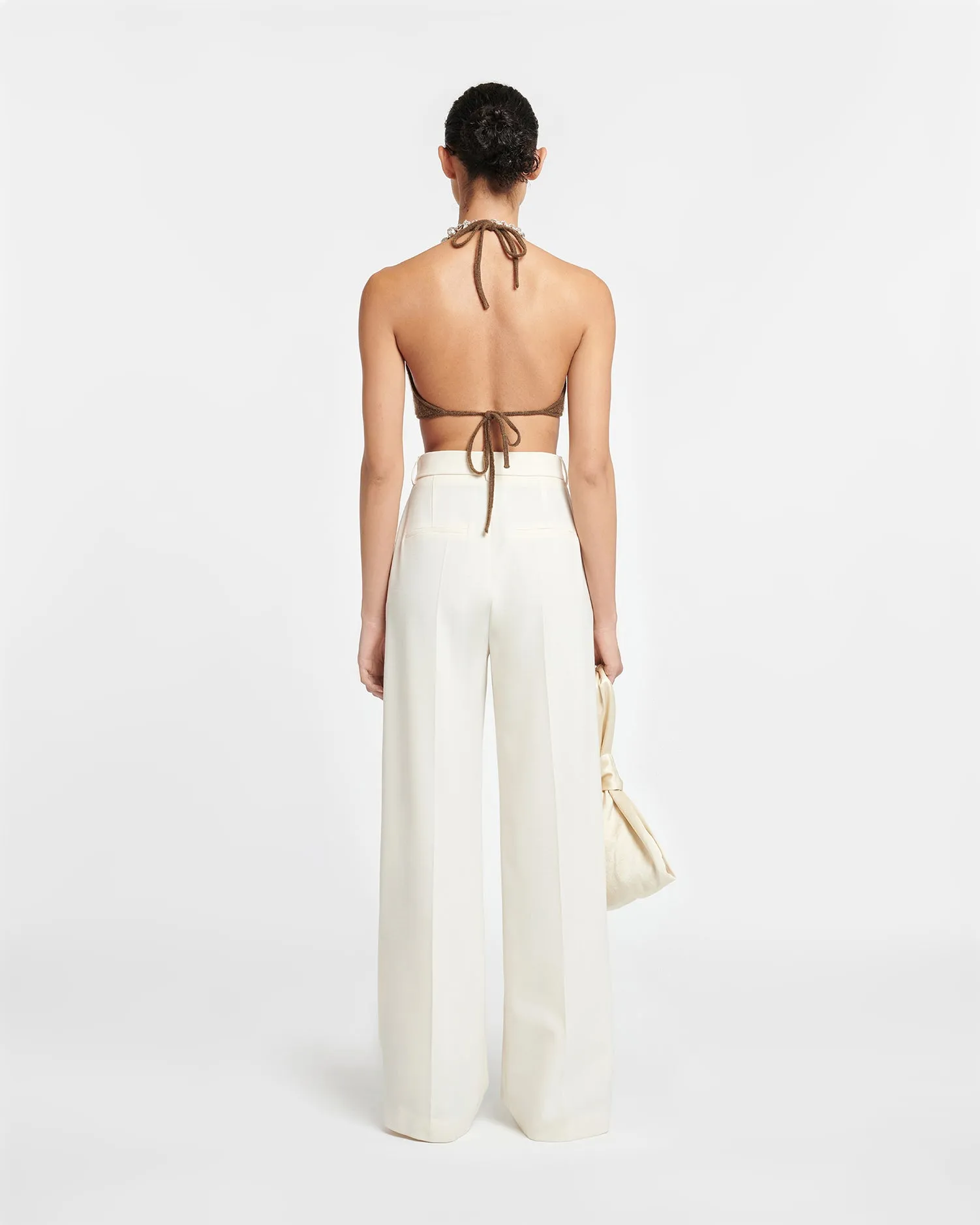 Sarda - Knitted Alpaca Bralette - Dark Brown sold by Nanushka product image thumbnail 3