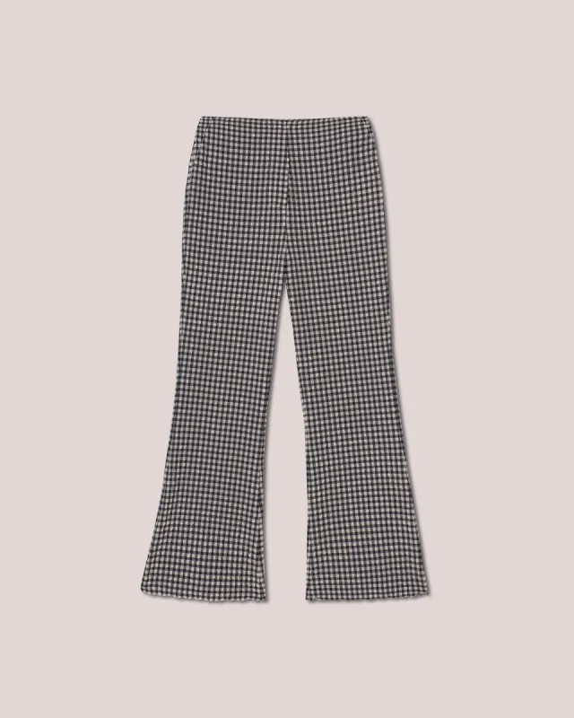 Tesa - Sale Slim Leg Seersucker Check Trouser - Navy Creme Check made by Nanushka