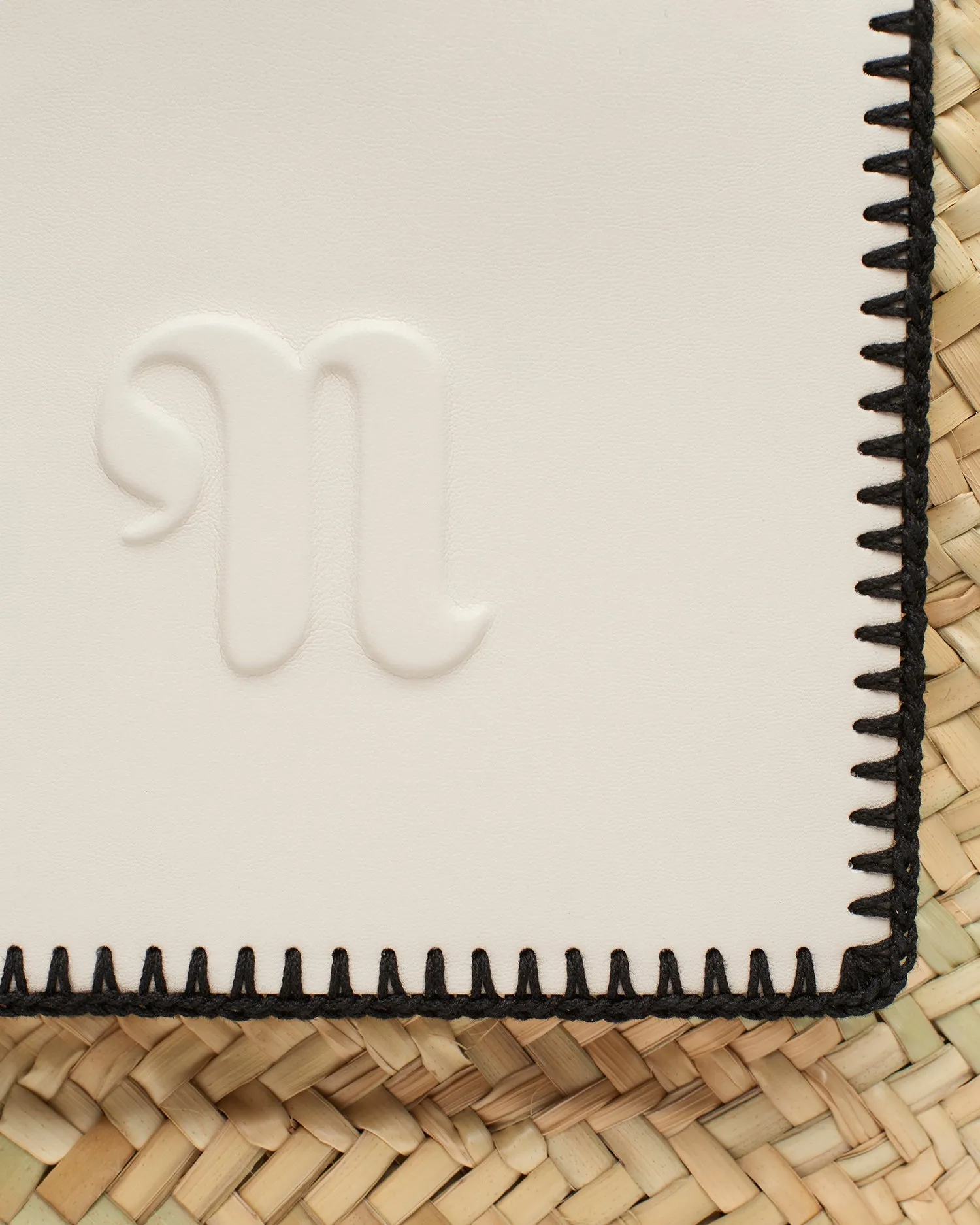 The Beach Bag - Raffia Tote - NaturalOff - NaturalOff WhiteBlack sold by Nanushka product image thumbnail 5