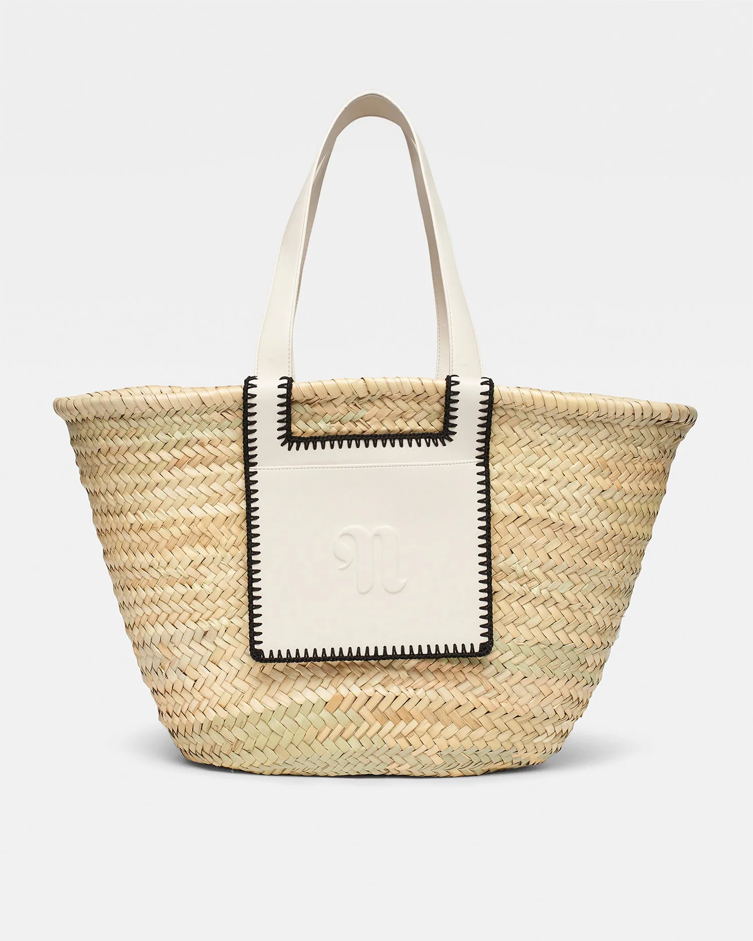 The Beach Bag - Raffia Tote - NaturalOff - NaturalOff WhiteBlack sold by Nanushka