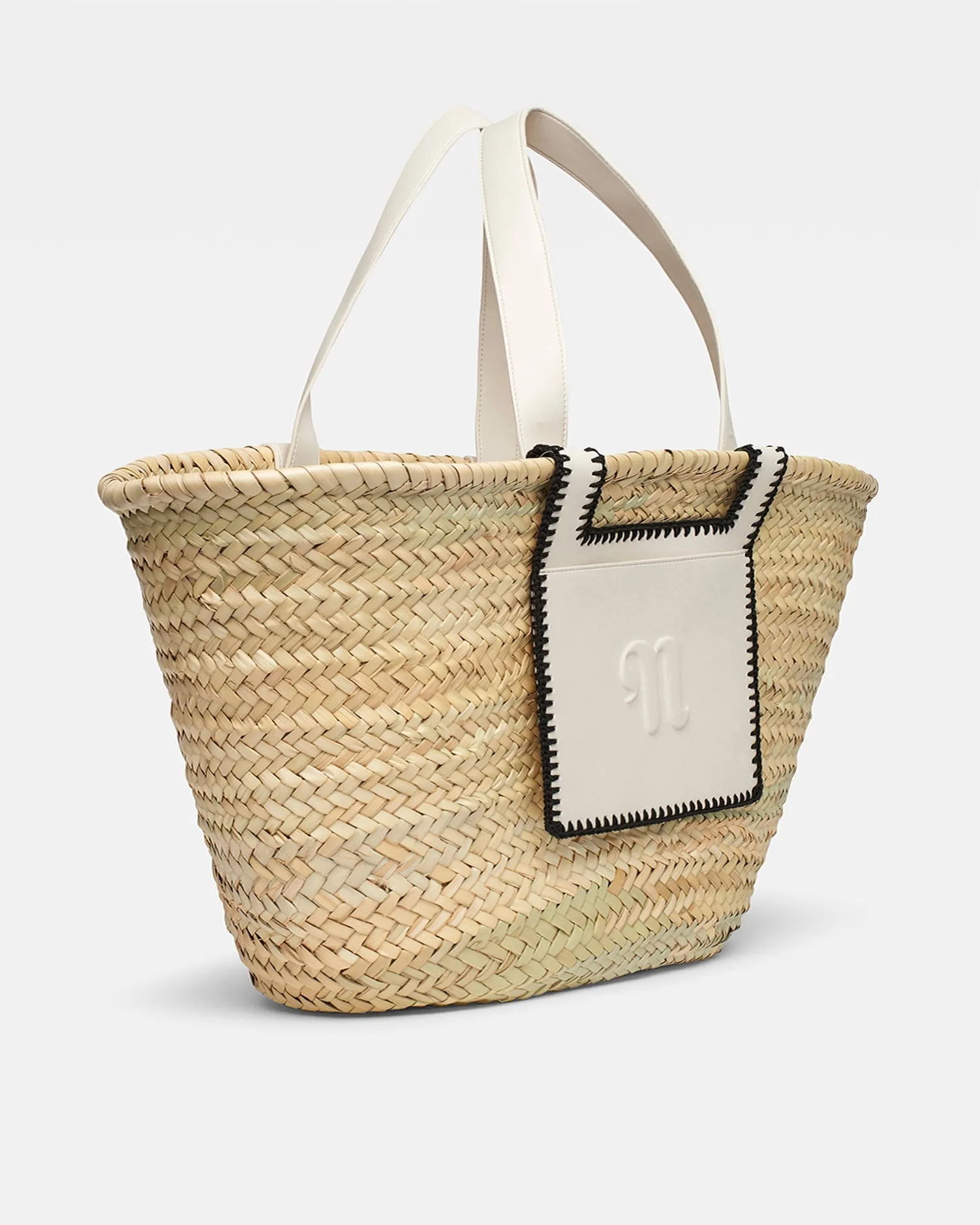 The Beach Bag - Raffia Tote - NaturalOff - NaturalOff WhiteBlack sold by Nanushka product image thumbnail 2
