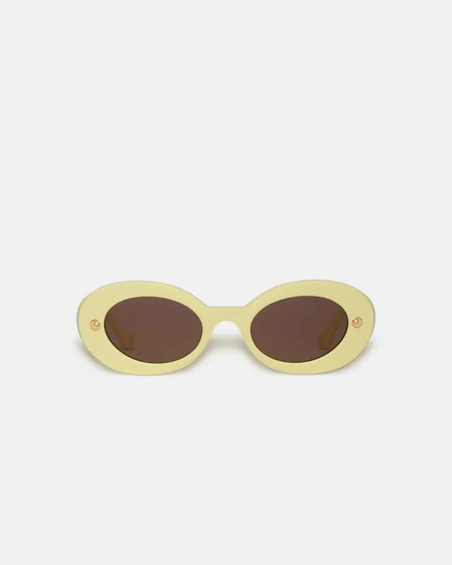 Giva - Bio-Plastic Oval Sunglasses - Moonbeam sold by Nanushka