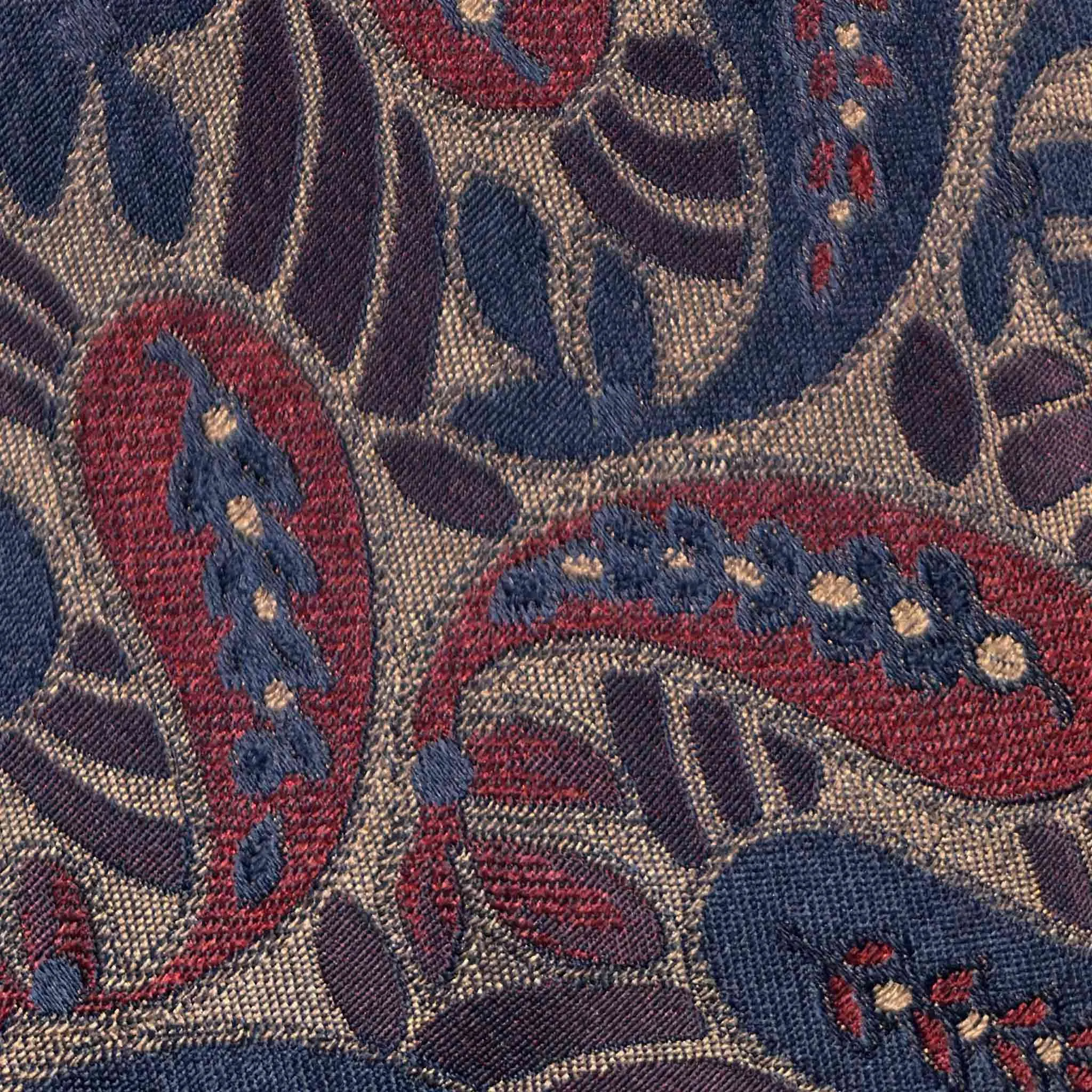 F.Marino Paisley Silk Tie Bronze Burgundy Denim Blue sold by Wools Boutique Uomo product image thumbnail 3