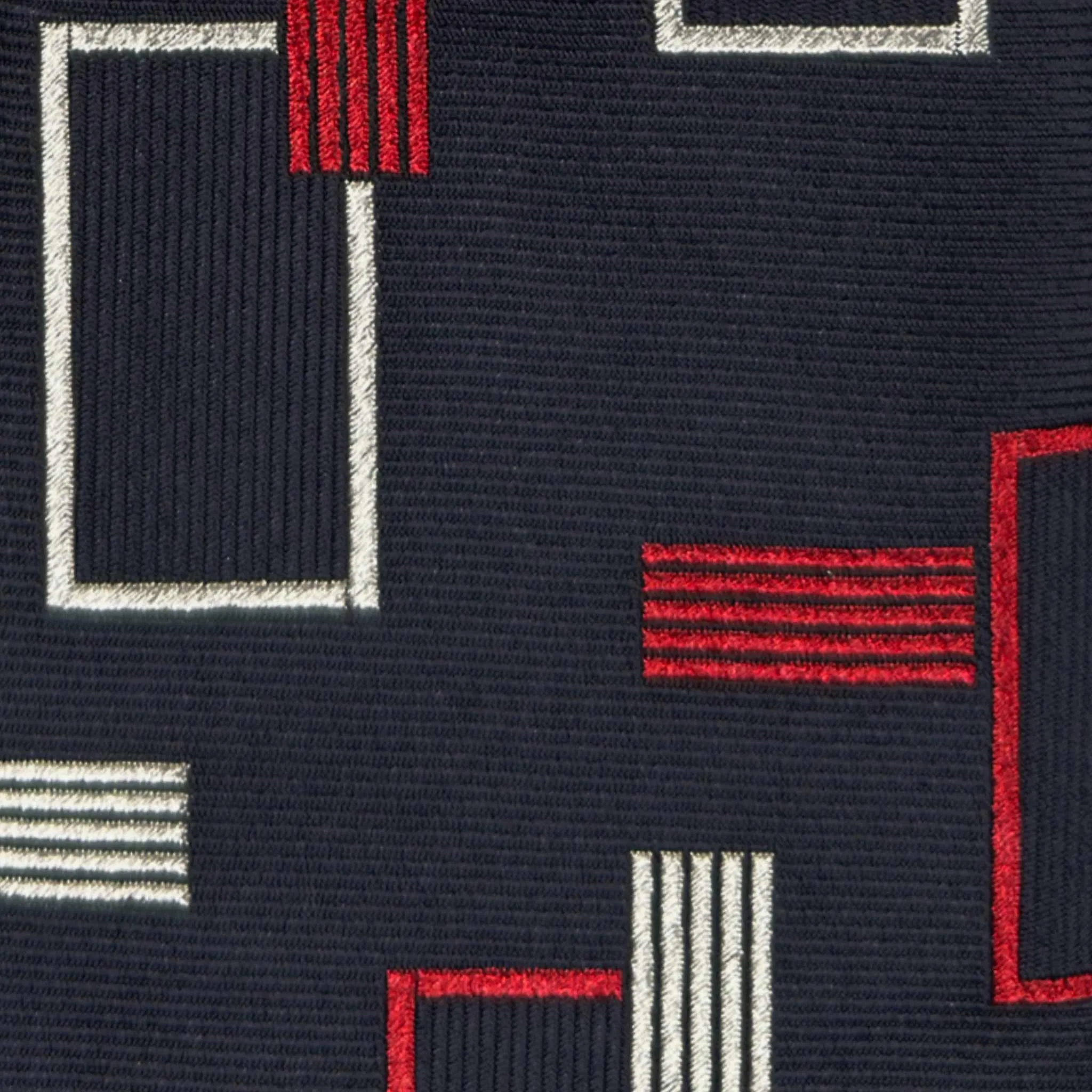 F.Marino Art Déco Silk Tie Large Geometric Pattern Ruby Red sold by Wools Boutique Uomo product image thumbnail 2