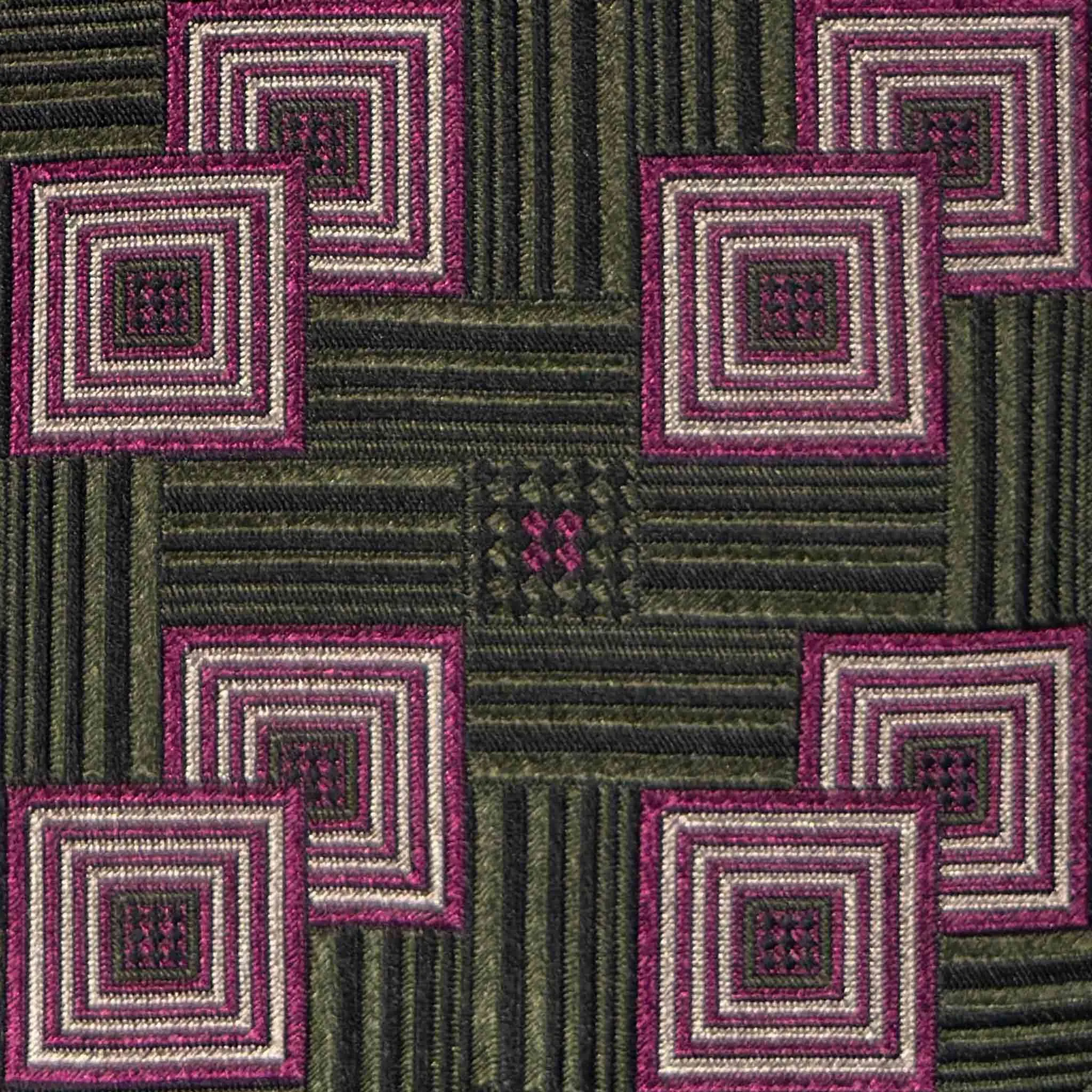 F.Marino Art Déco Silk Tie Geometric Pattern Lime Green sold by Wools Boutique Uomo product image thumbnail 4