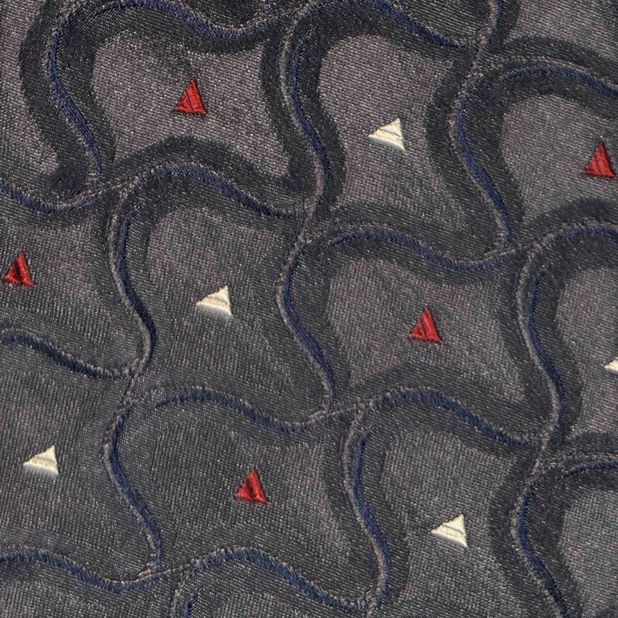 F.Marino Art Nouveau Silk Tie Geometric Wave Pattern Steel Grey sold by Wools Boutique Uomo product image thumbnail 2
