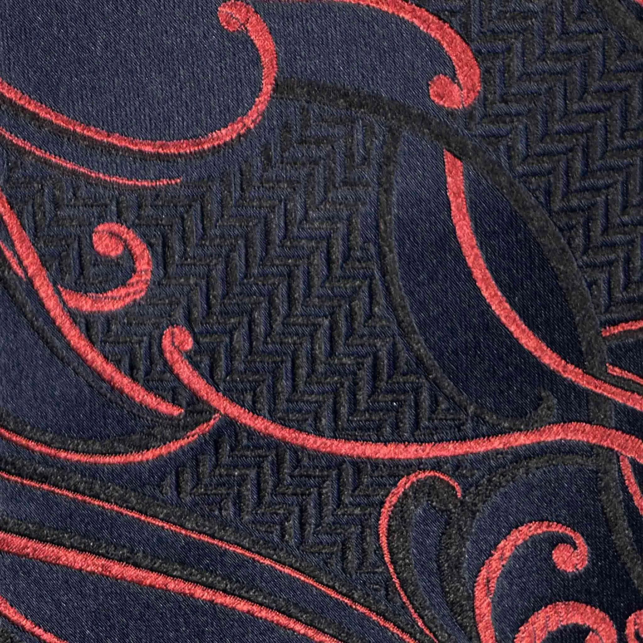 F.Marino Art Nouveau Silk Tie Ornament Botanic Pattern Navy Blue sold by Wools Boutique Uomo product image thumbnail 3