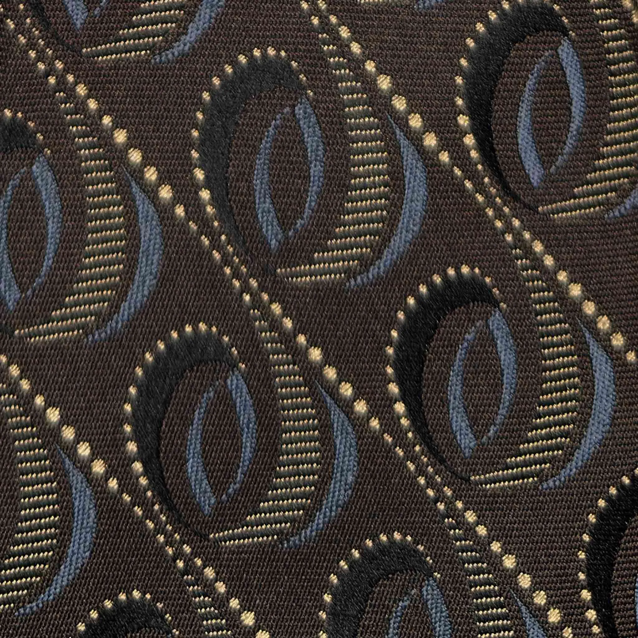 F.Marino Art Déco Silk Tie Diagonal Oval Modernist Coffee Brown sold by Wools Boutique Uomo product image thumbnail 2