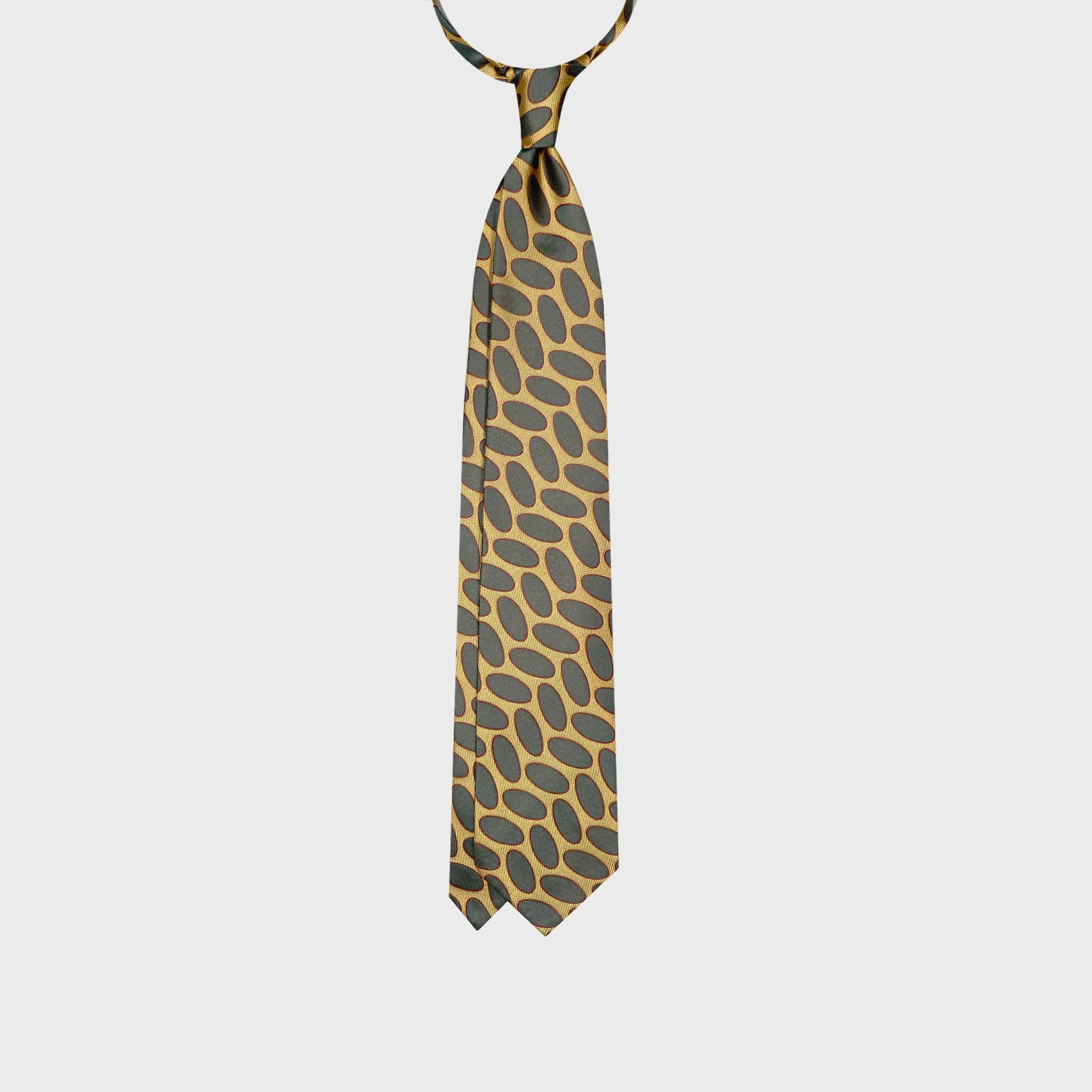 F.Marino Art Déco Silk Tie Oval Pattern Gold Yellow sold by Wools Boutique Uomo product image thumbnail 3