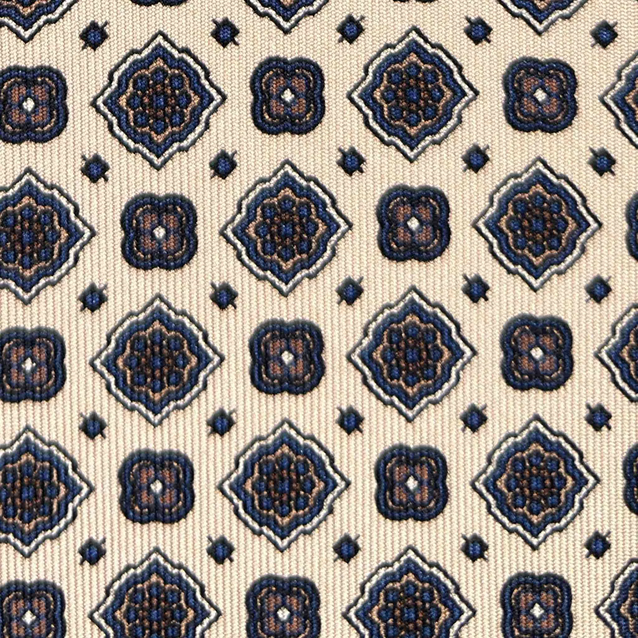F.Marino Silk Tie Diamonds Pattern Ivory Beige sold by Wools Boutique Uomo product image thumbnail 2