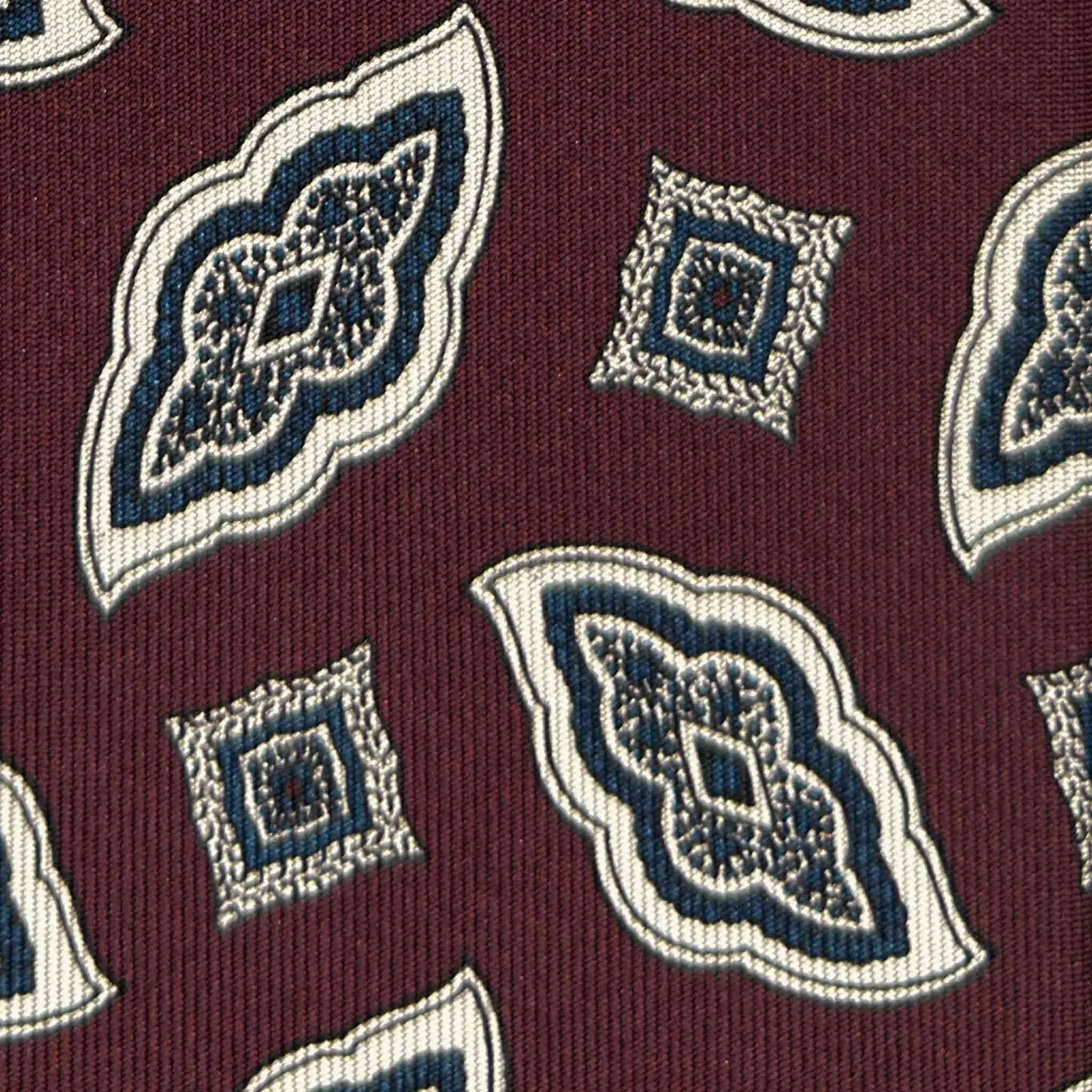 F.Marino Silk Tie Bold Diamonds Burgundy Red Wine sold by Wools Boutique Uomo product image thumbnail 3