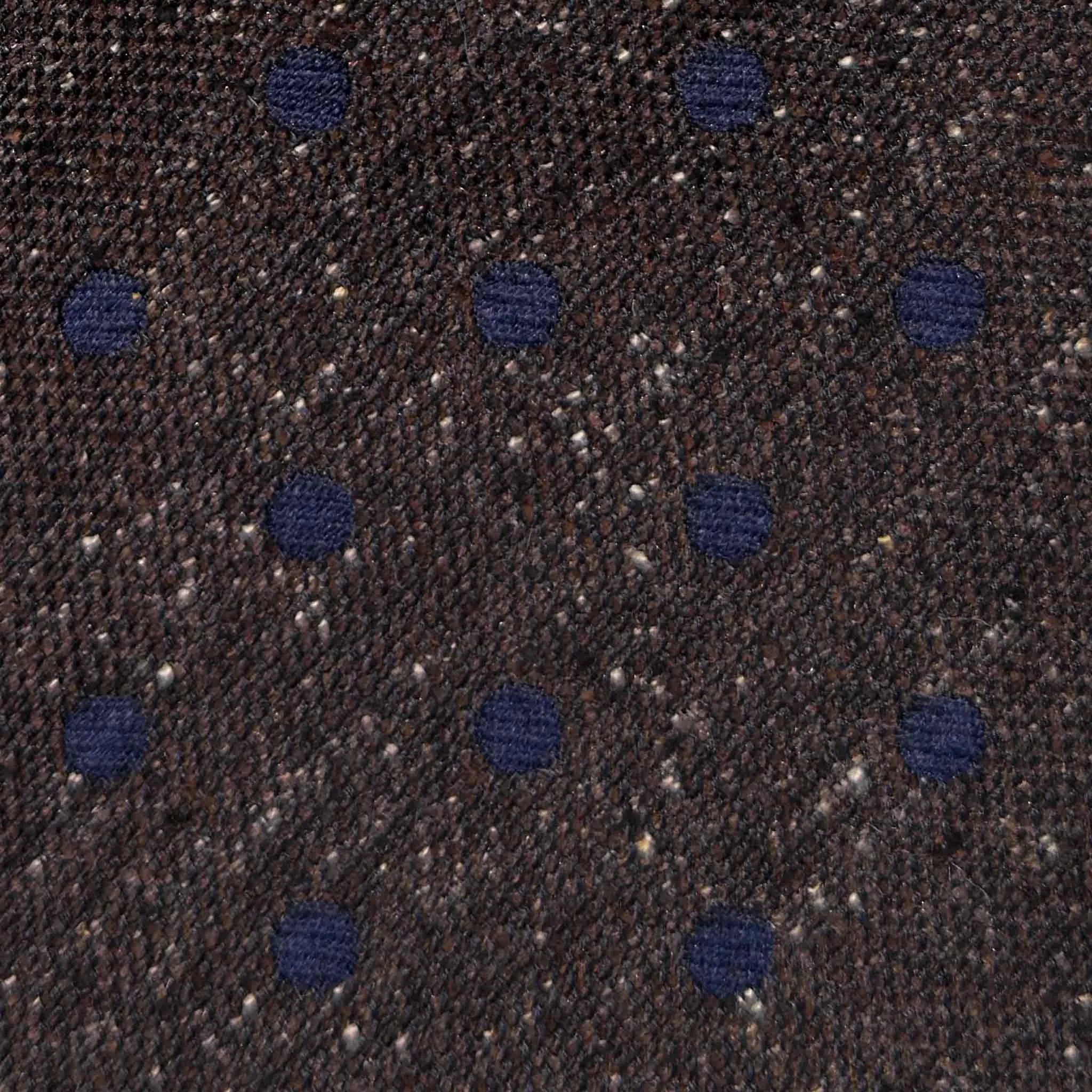 F.Marino Donegal Effect Silk Tie Cobalt Pois Coffee Brown sold by Wools Boutique Uomo product image thumbnail 3