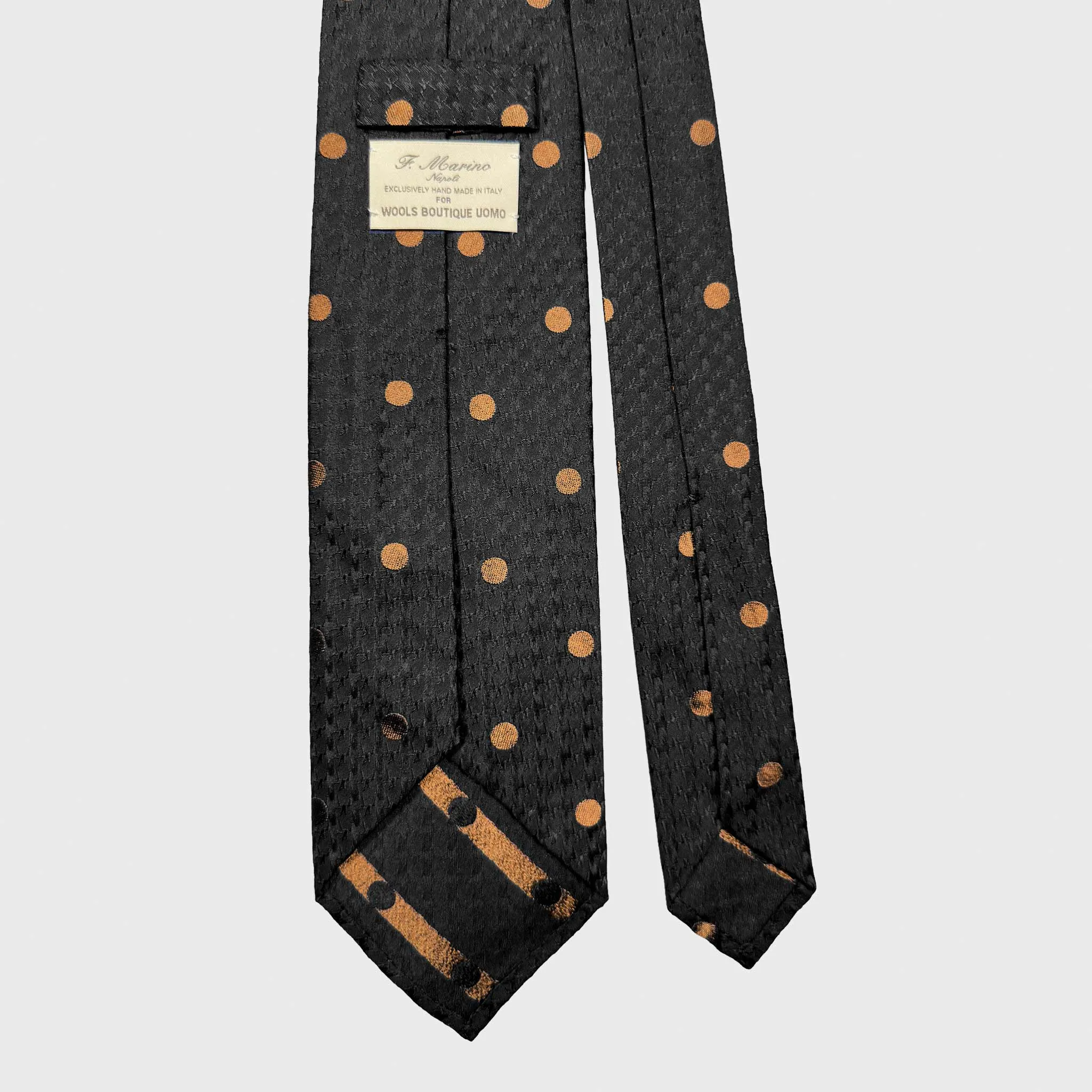 F.Marino Silk Tie Bold Pois Black sold by Wools Boutique Uomo product image thumbnail 4