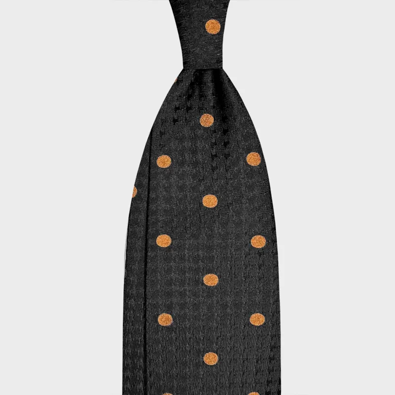 F.Marino Silk Tie Bold Pois Black made by Wools Boutique Uomo