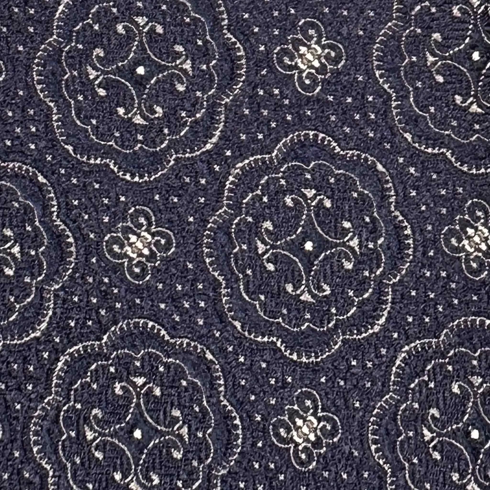 F.Marino Silk Tie Medallions Pattern Navy Blue sold by Wools Boutique Uomo product image thumbnail 2