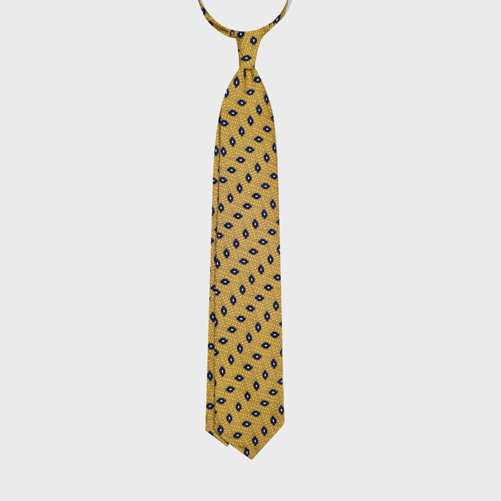 F.Marino Wool Tie Diamond Pattern Golden Yellow sold by Wools Boutique Uomo product image thumbnail 3