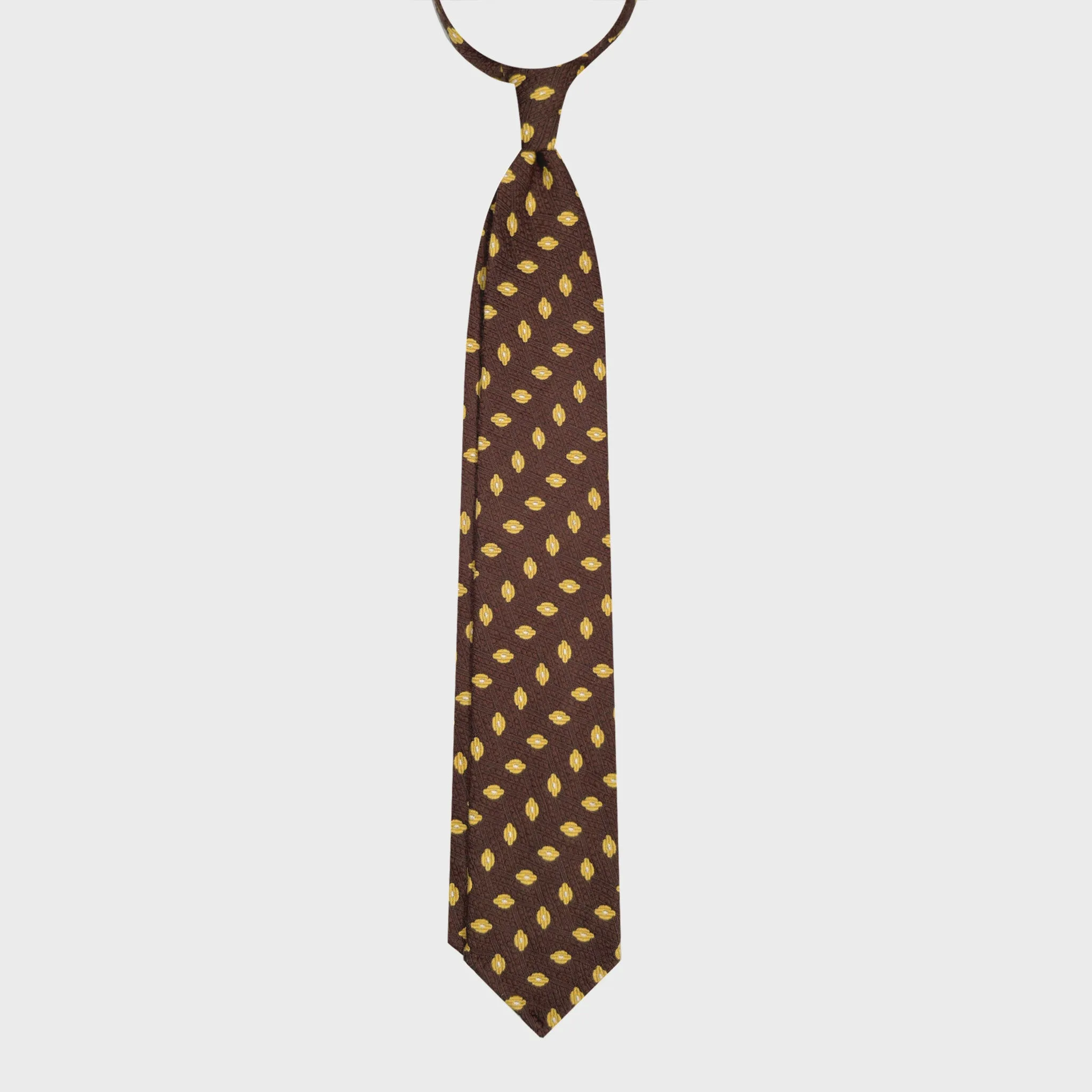 F.Marino Wool Tie Diamond Pattern Coffee Brown sold by Wools Boutique Uomo product image thumbnail 4