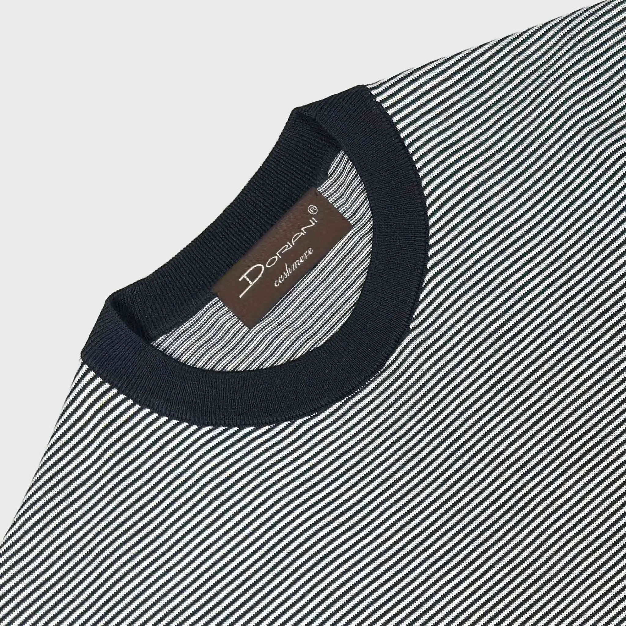 Doriani Silk Cotton Marinière Crewneck Navy White sold by Wools Boutique Uomo product image thumbnail 2
