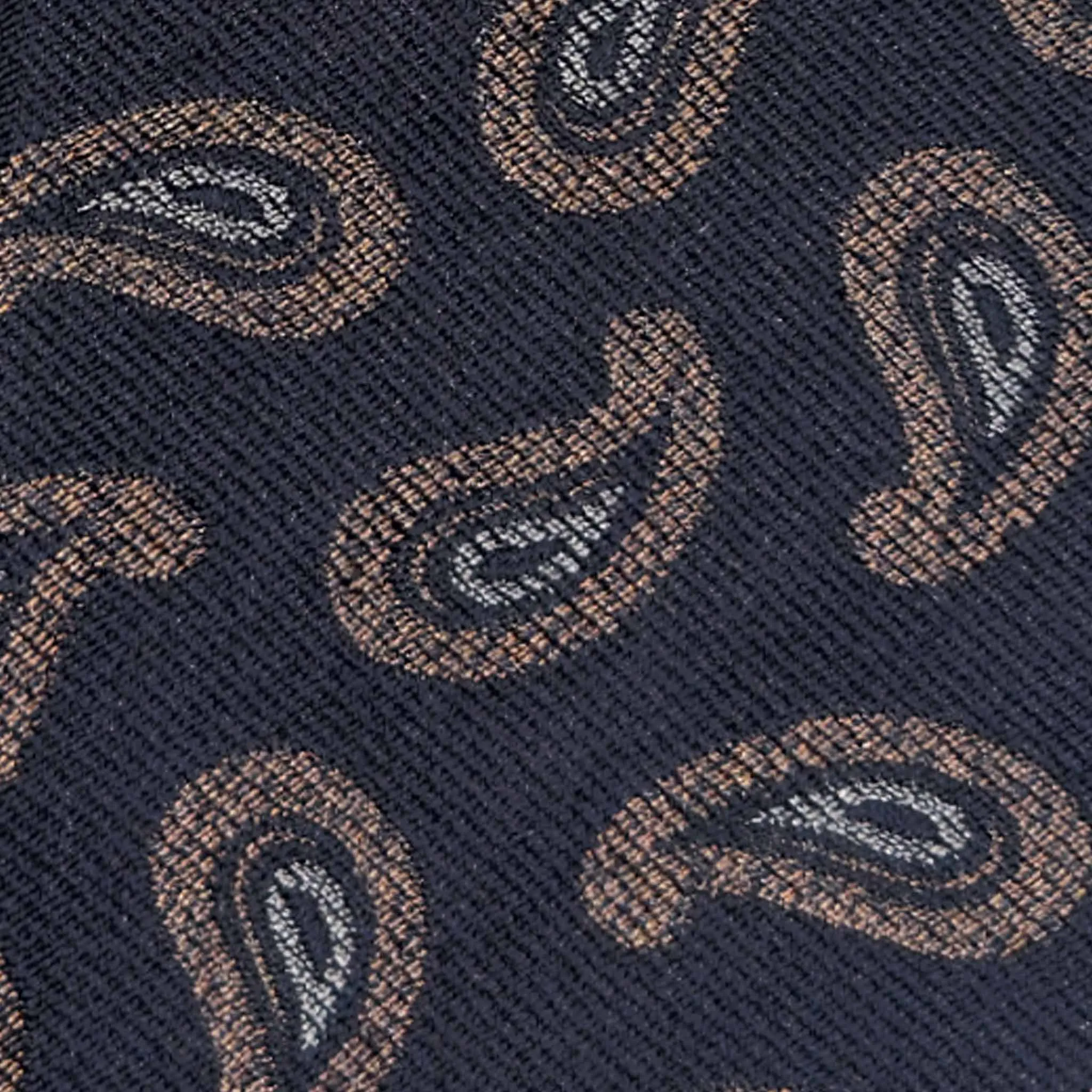 F.Marino Silk Wool Tie Paisley Pattern Navy Blue sold by Wools Boutique Uomo product image thumbnail 2