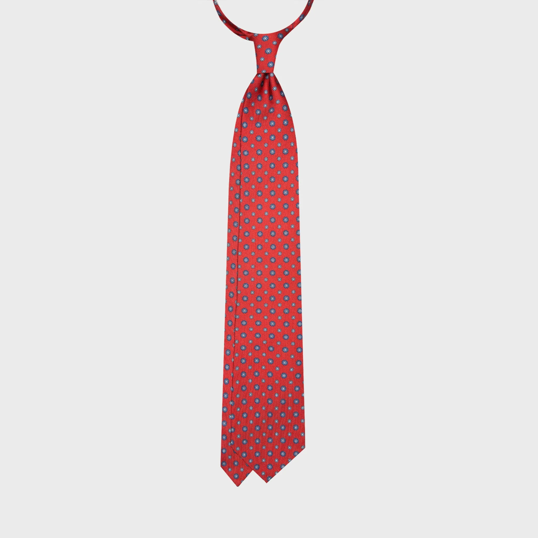 F.Marino Silk Tie Classic Micro Daisy Pattern Ruby Red sold by Wools Boutique Uomo product image thumbnail 3