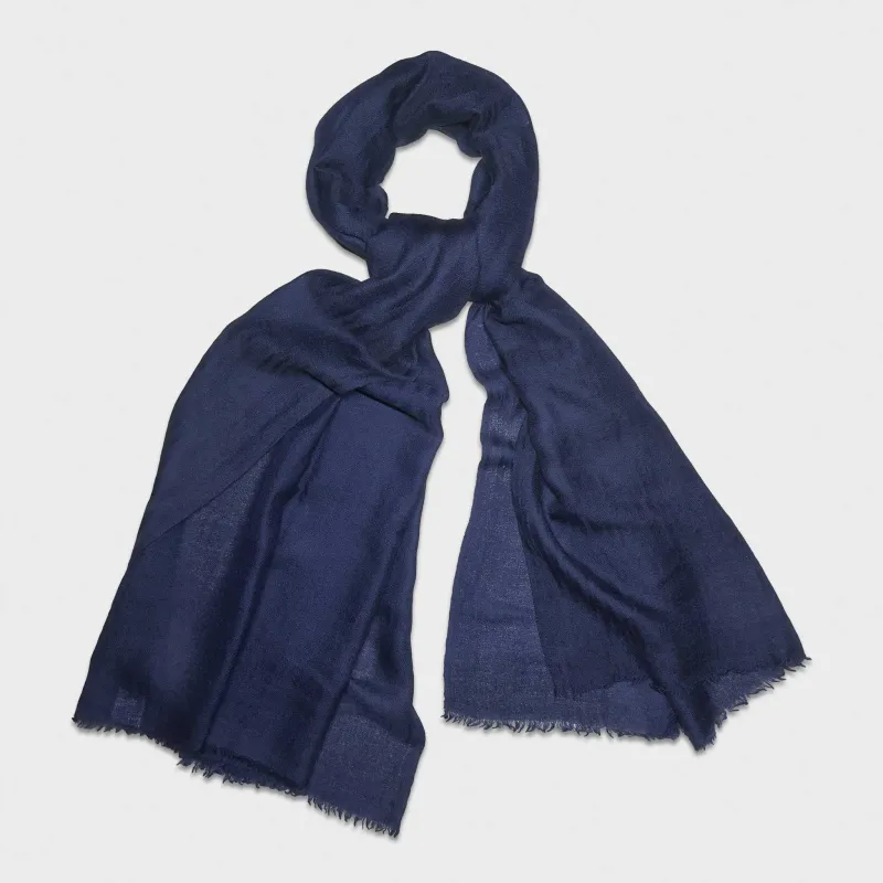 Faliero Sarti Cashmere Scarf Navy Blue made by Faliero Sarti