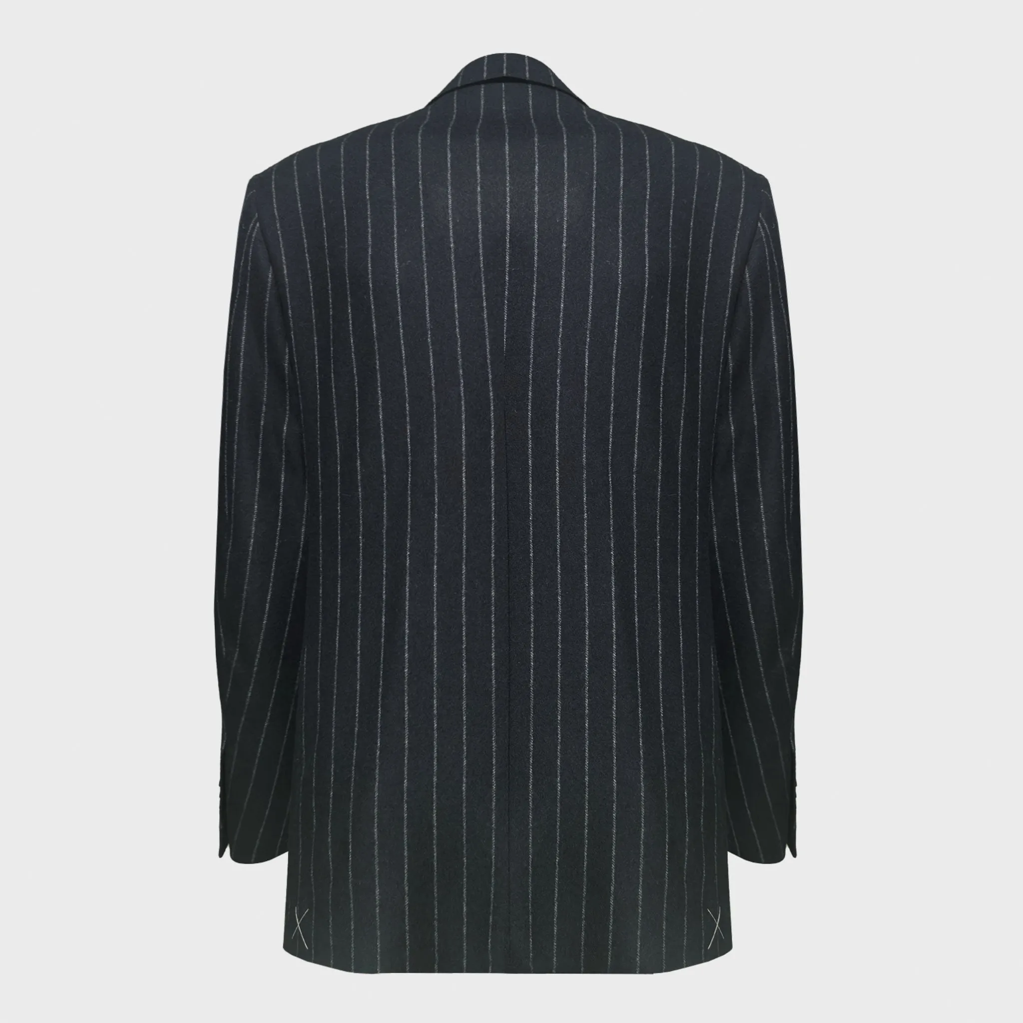 Scuderi Classic Dark Navy Blue Pinstripe Tailoring Wool Suit for Autumn Winter sold by Wools Boutique Uomo product image thumbnail 3