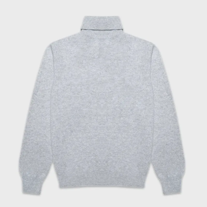 Doriani Turtleneck Sweater Wool Cashmere Pearl Grey made by Wools Boutique Uomo