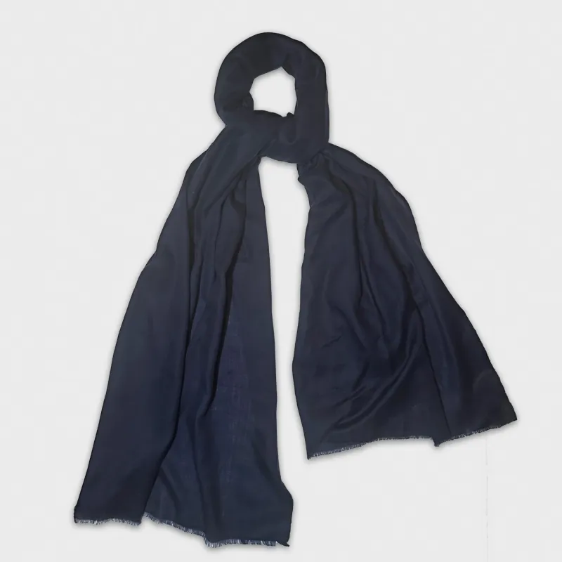 Navy Blue Cashmere Scarf made by Wools Boutique Uomo