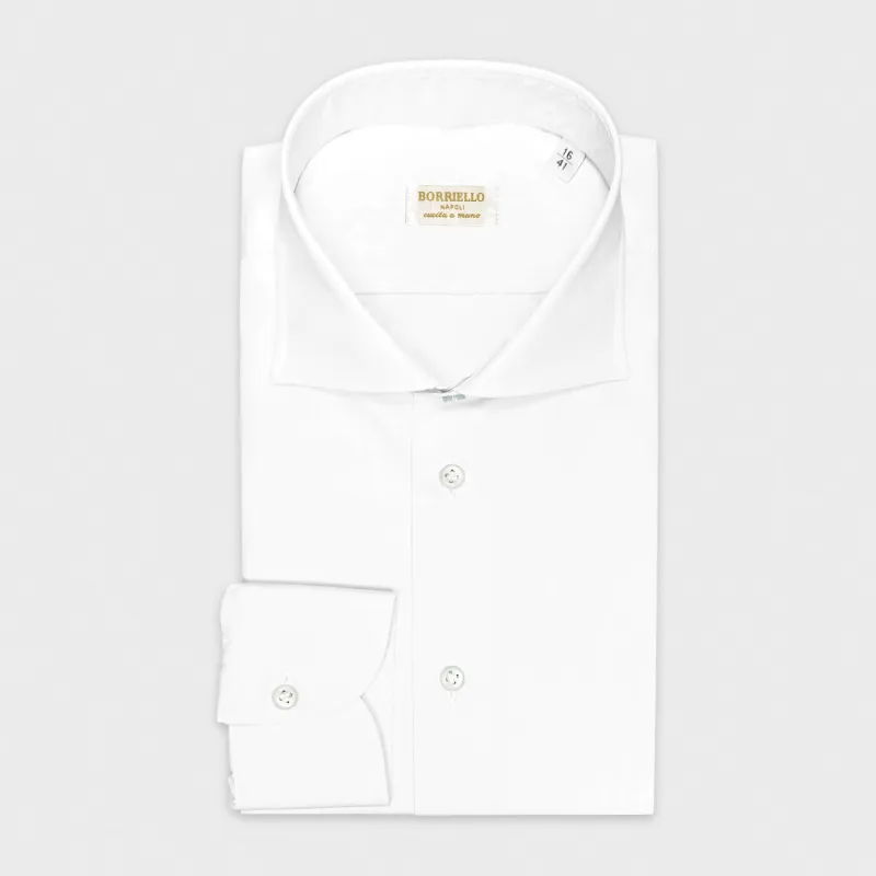 Borriello White Shirt Popeline Cotton made by Wools Boutique Uomo