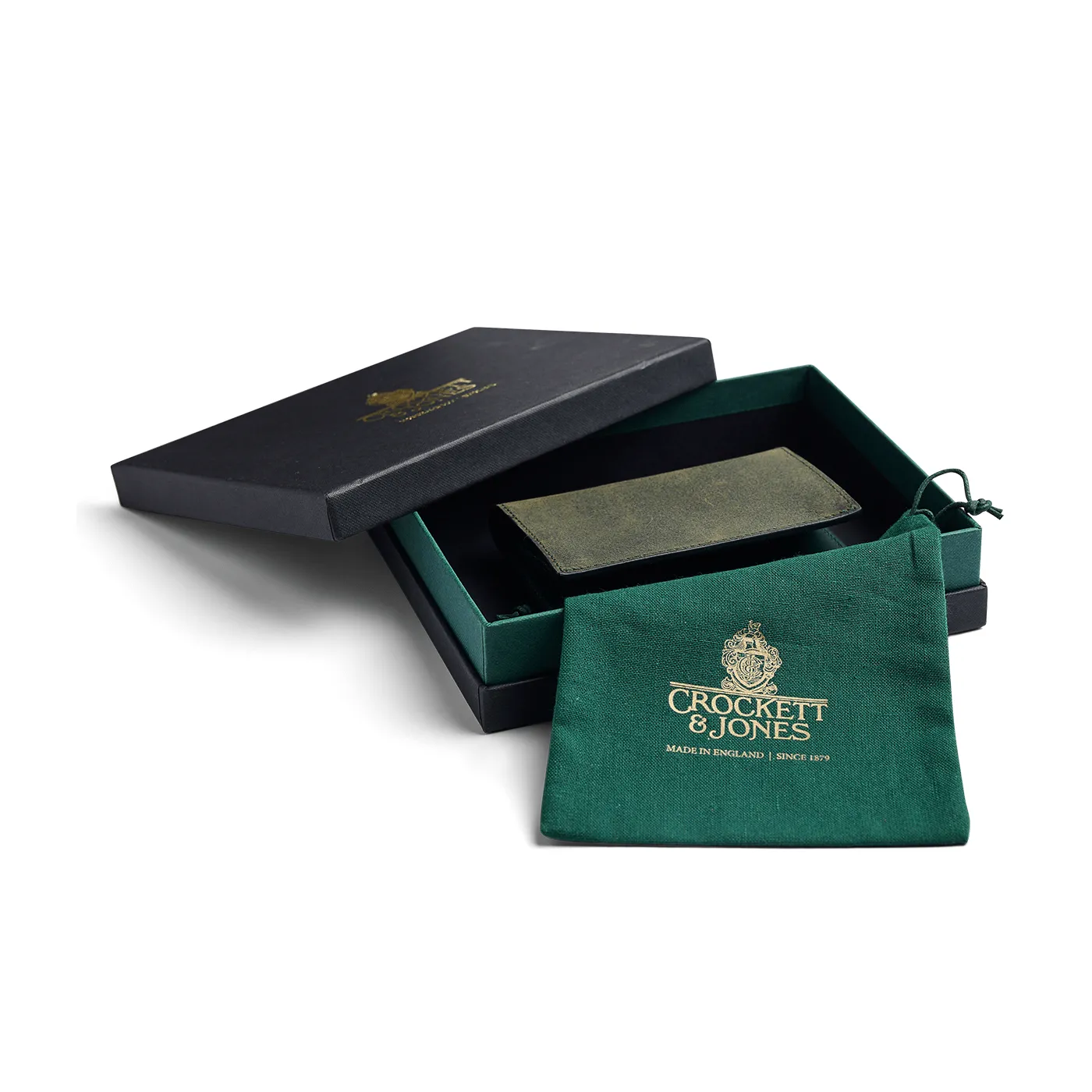 Folded Card Case Green Rough-Out Suede sold by Crockett & Jones product image thumbnail 4