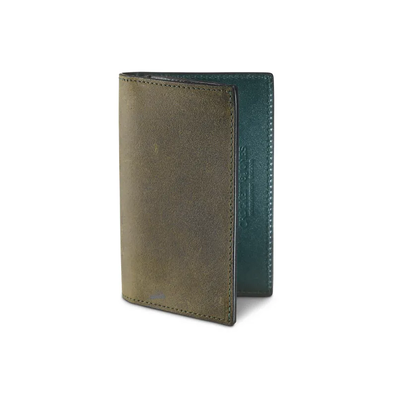 Folded Card Case Green Rough-Out Suede sold by Crockett & Jones