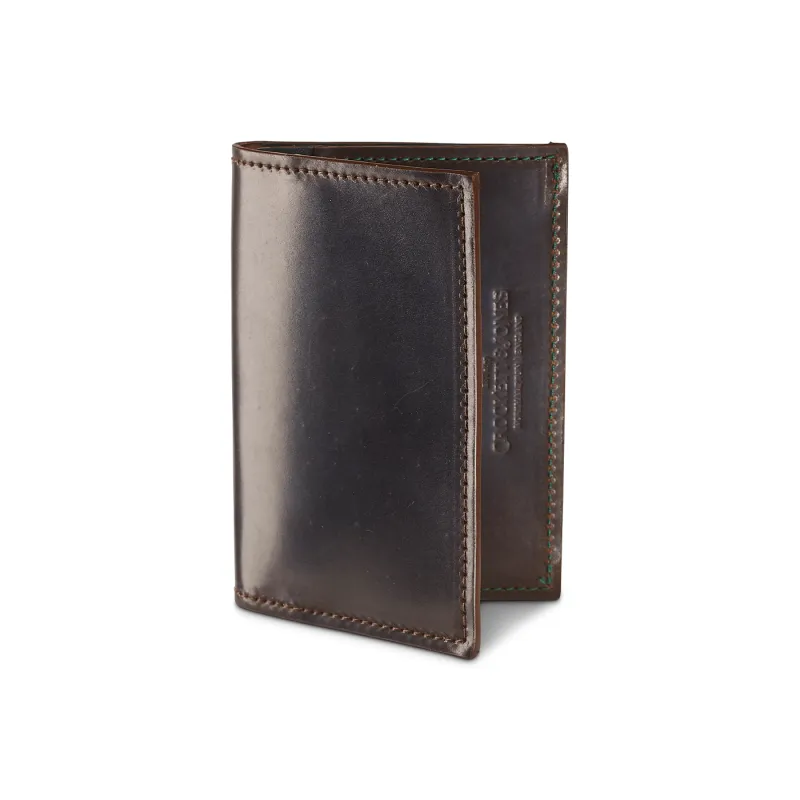 Folded Card Case Dark Brown Cordovan sold by Crockett & Jones