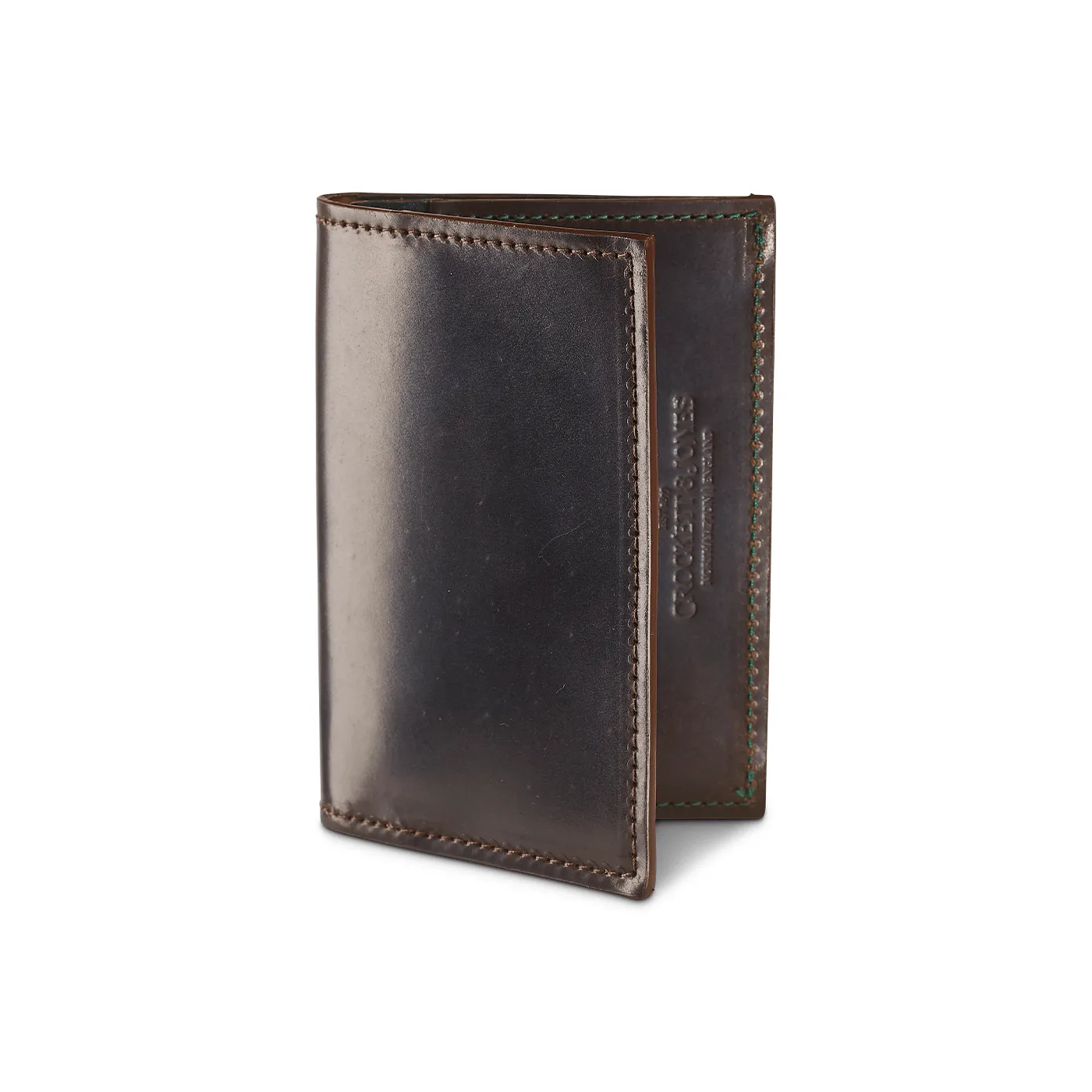 Folded Card Case Dark Brown Cordovan sold by Crockett & Jones