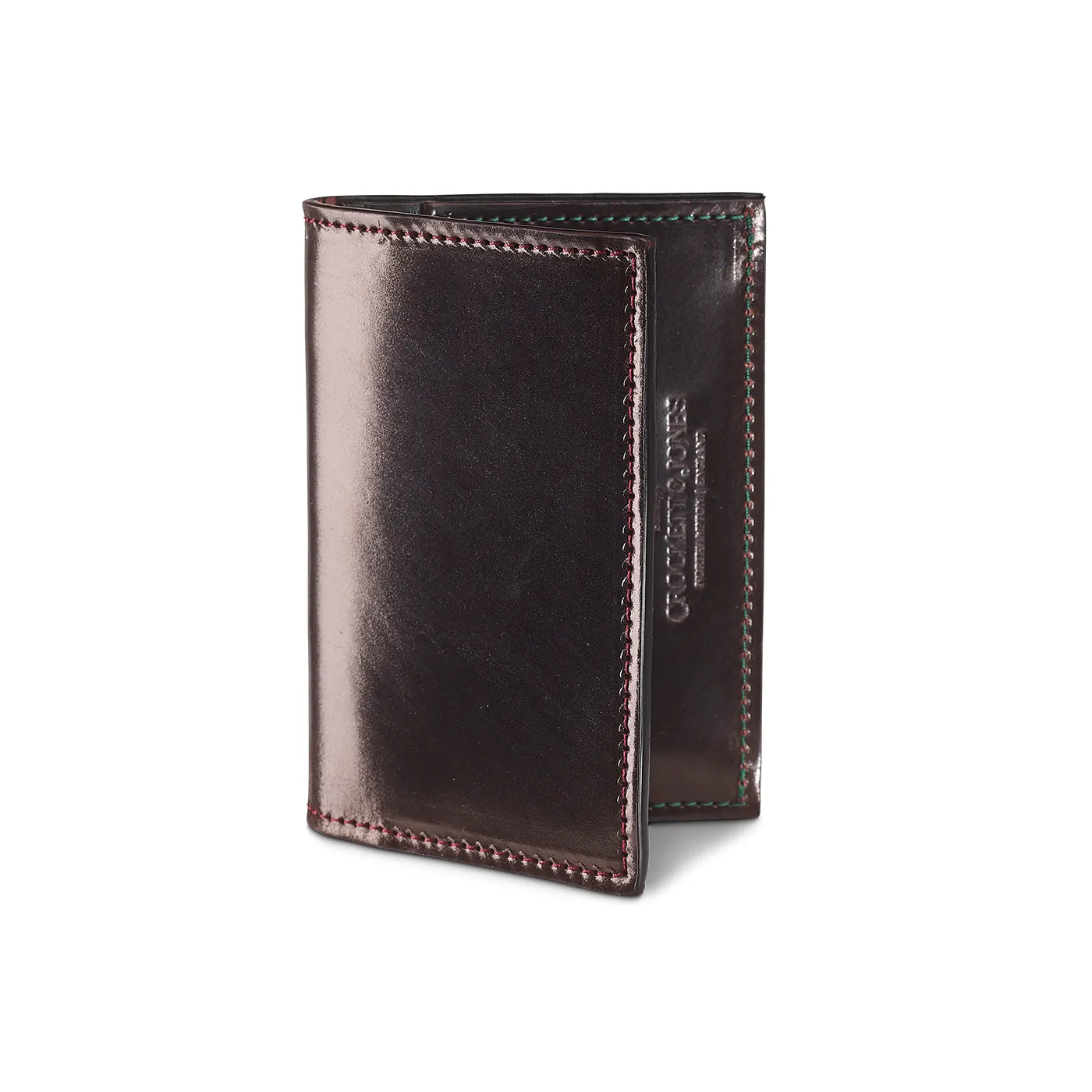 Folded Card Case Burgundy Cordovan sold by Crockett & Jones