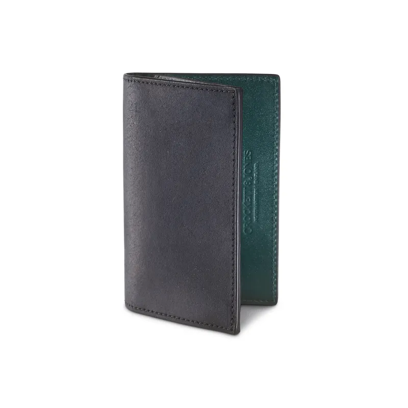 Folded Card Case Black Rough-Out Suede sold by Crockett & Jones