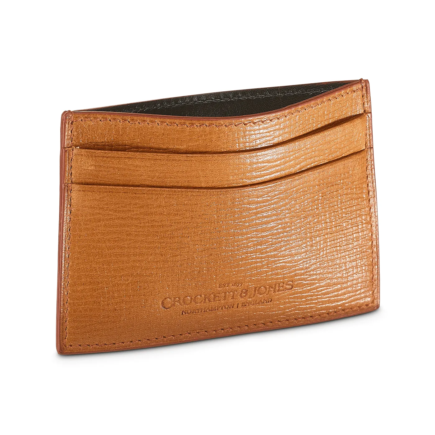 Card Holder Tan Willow Grain sold by Crockett & Jones
