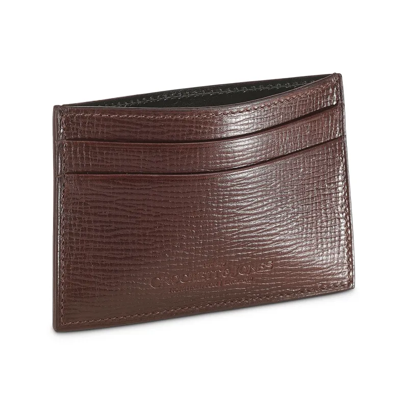 Card Holder Dark Brown Willow Grain sold by Crockett & Jones
