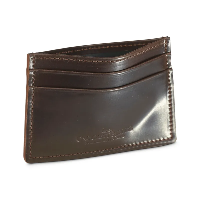 Card Holder Dark Brown Cordovan sold by Crockett & Jones