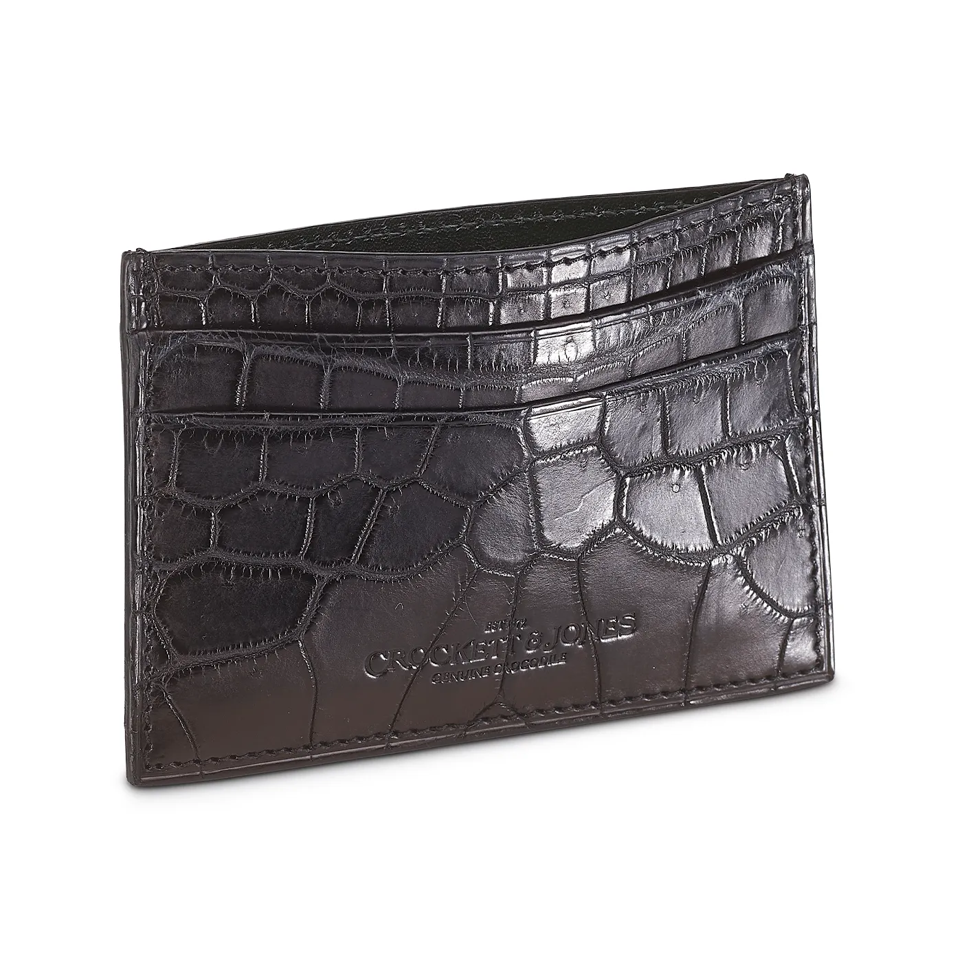Card Holder Black Crocodile sold by Crockett & Jones