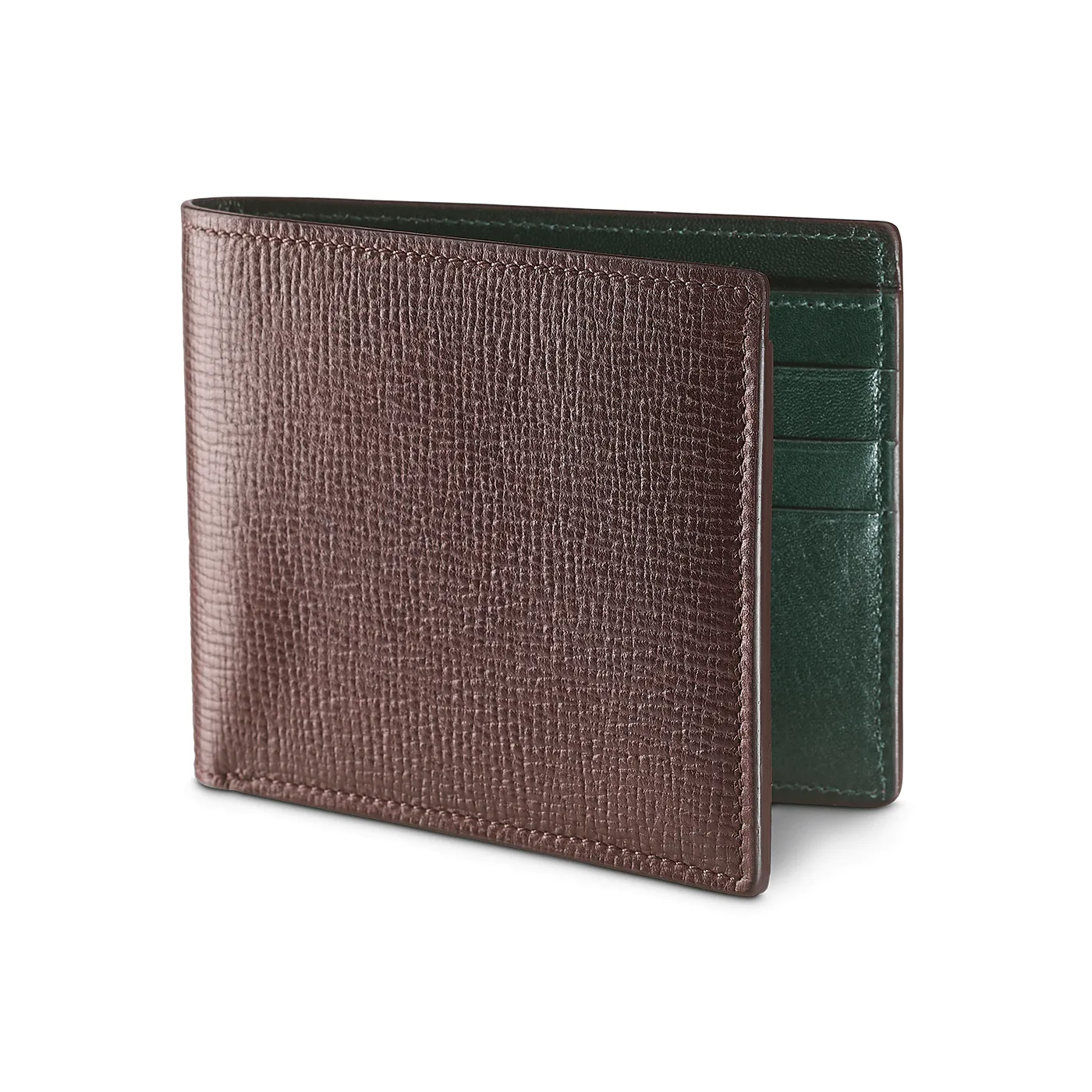 Billfold Wallet Dark Brown Willow Grain sold by Crockett & Jones