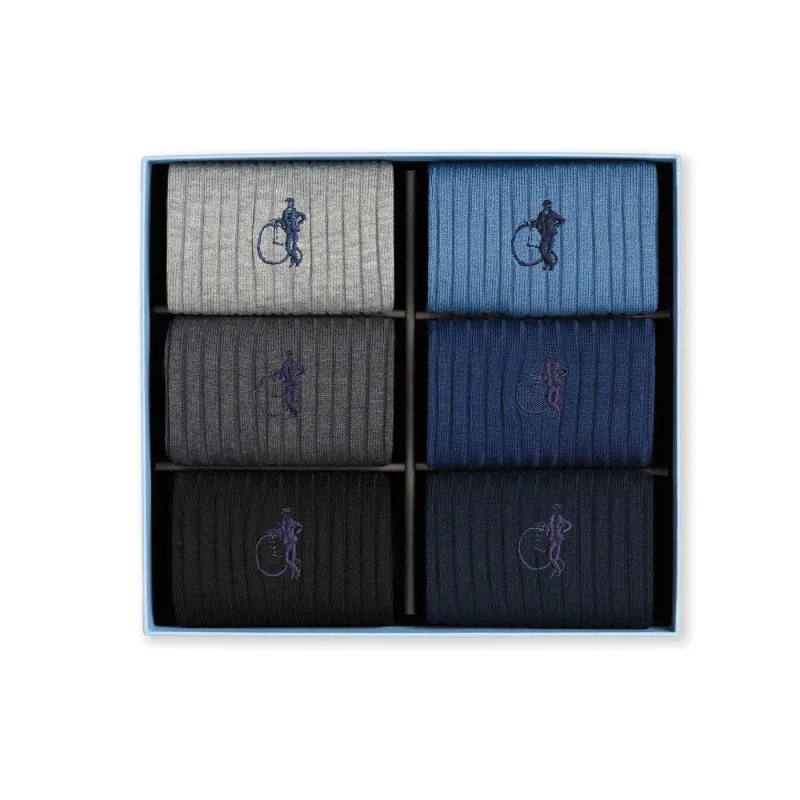 Simply Sartorial Socks - 6 Pair Gift Box sold by Crockett & Jones