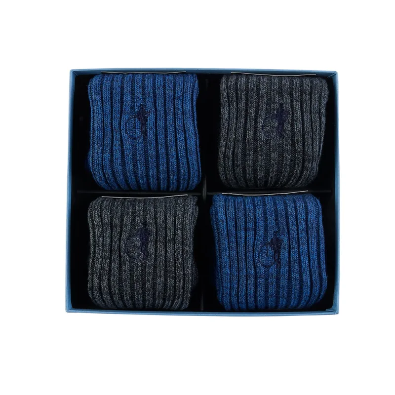 Boot Socks Greenwich 4 Pair Gift Box made by Crockett & Jones